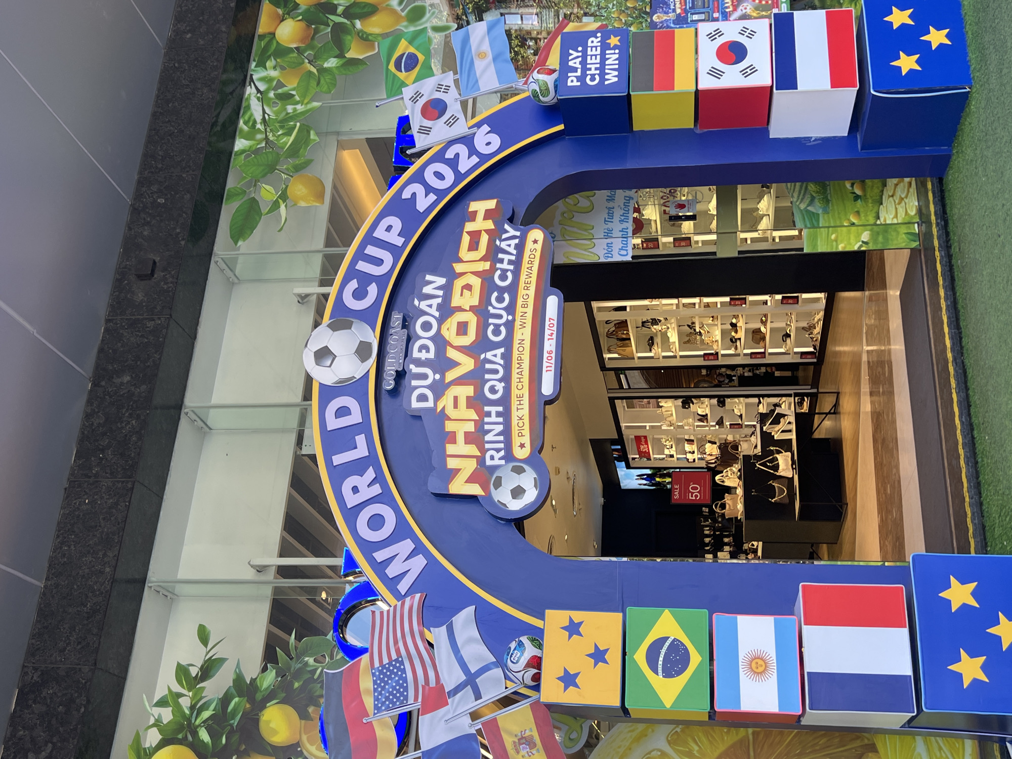 World Cup decorations and arcade scenes at Nha Trang mall
