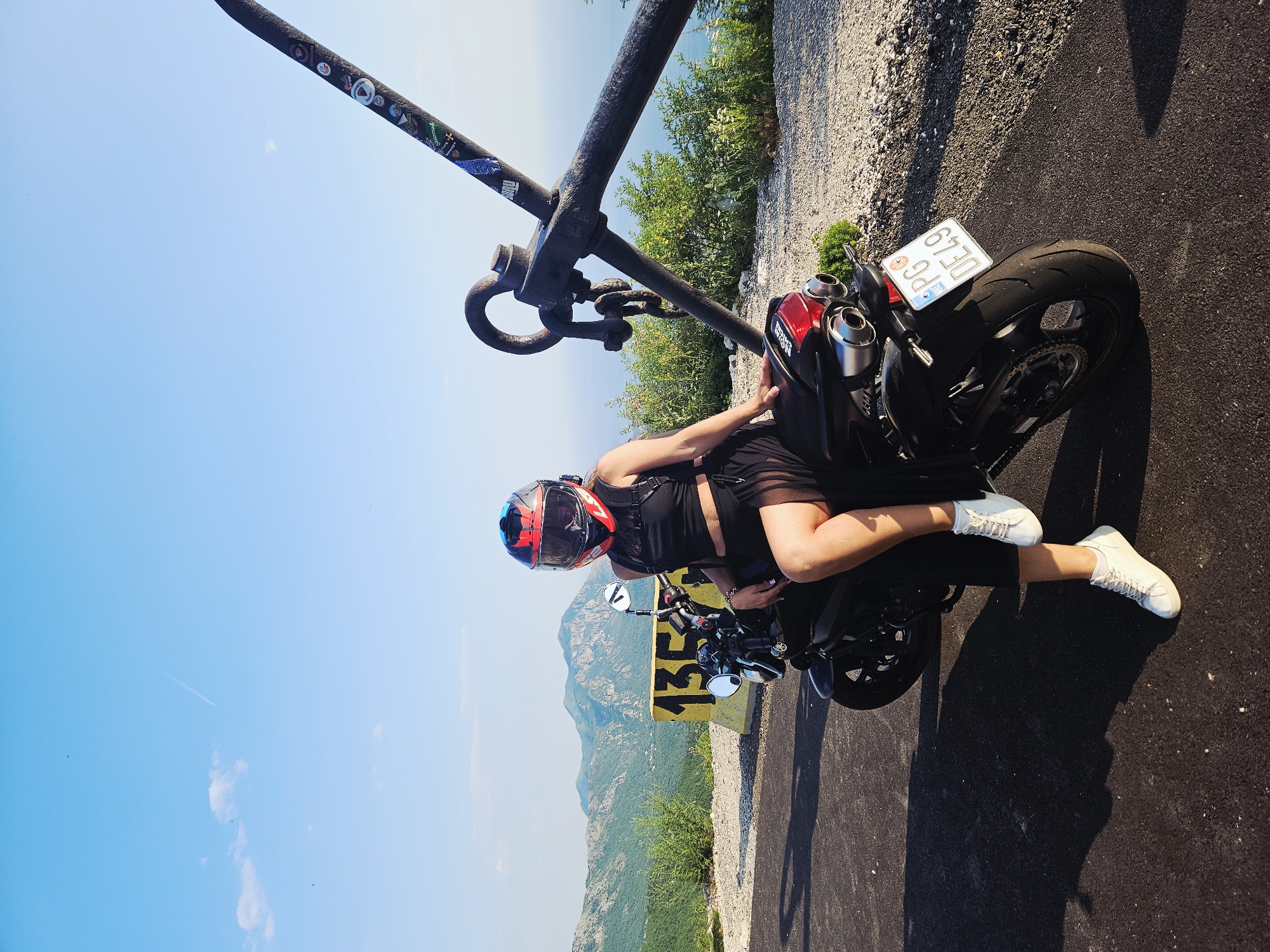 Motorcyclist documented at multiple Adriatic coastal locations