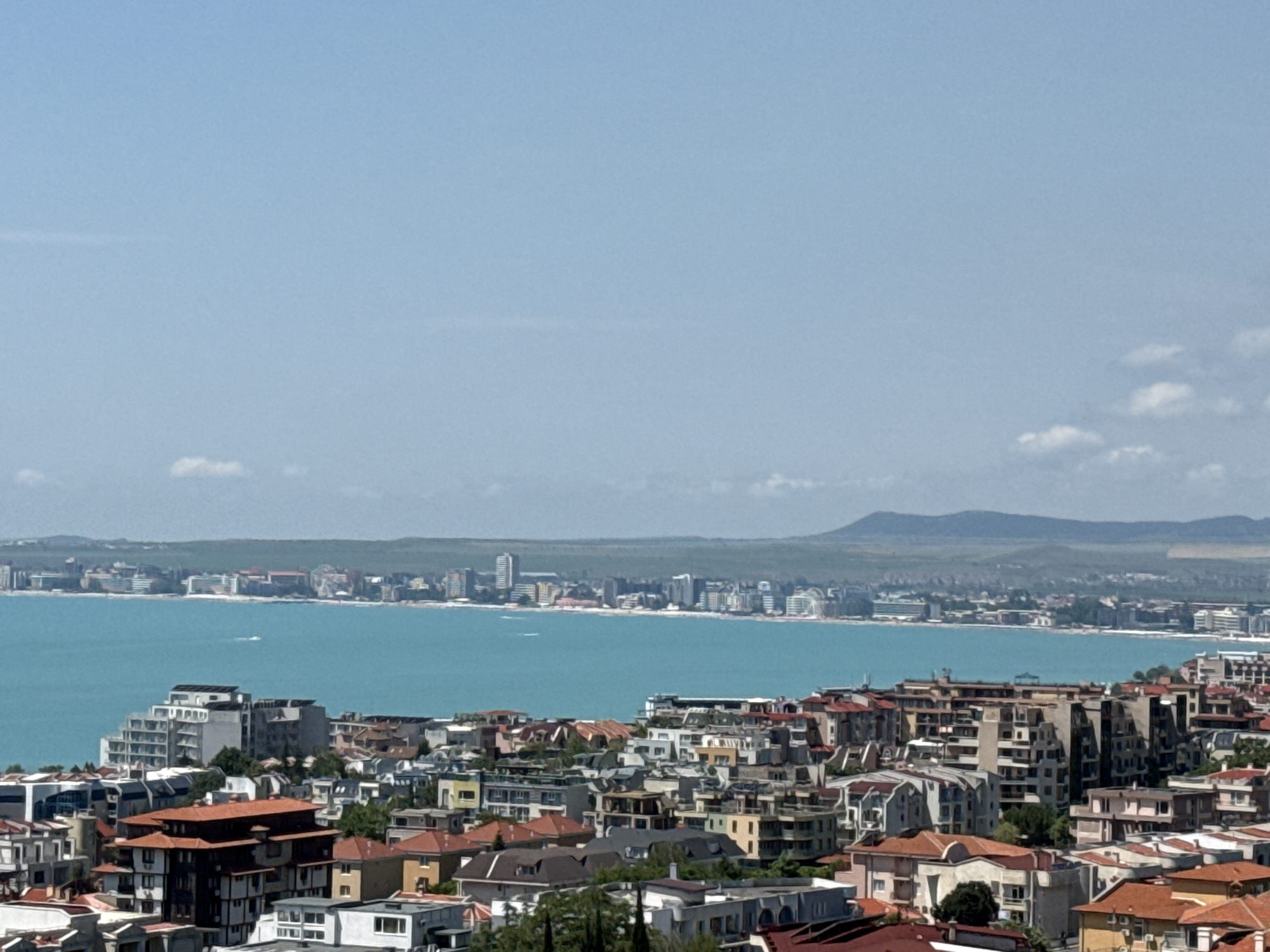 Aerial views capture sunny morning in Sveti Vlas, Bulgaria