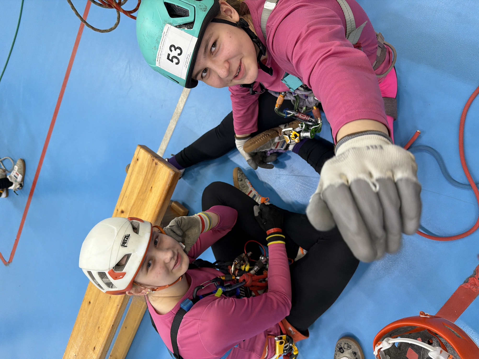 Indoor climbing session documented at Berezniki facility