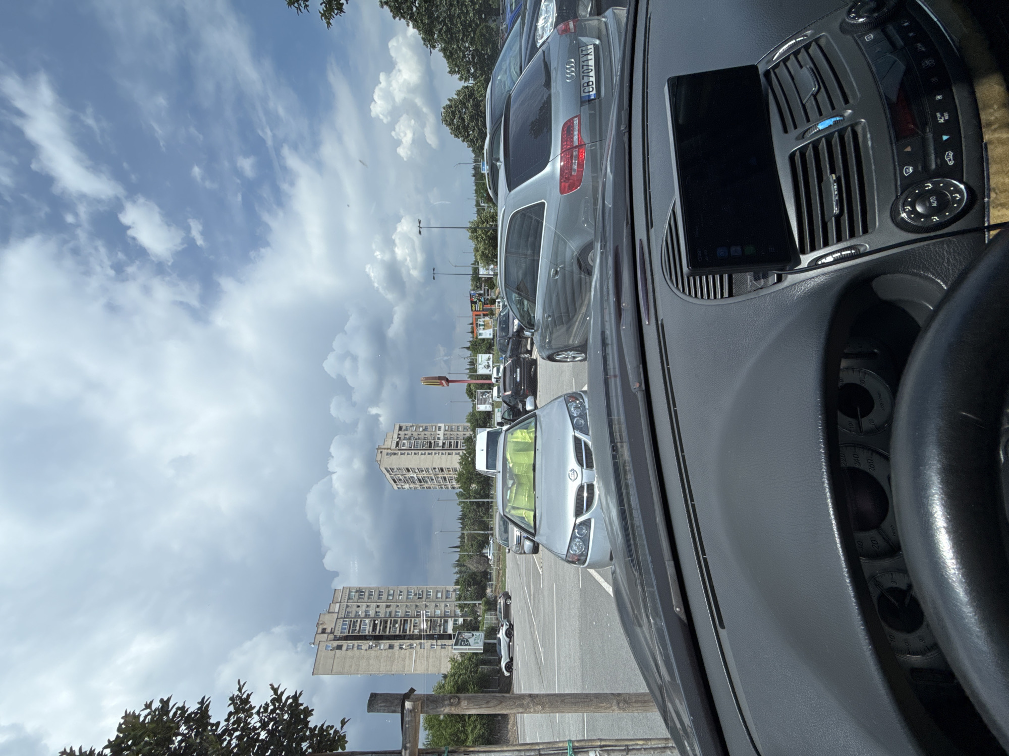 Driver captures cloudy urban scenes in Stara Zagora, Bulgaria