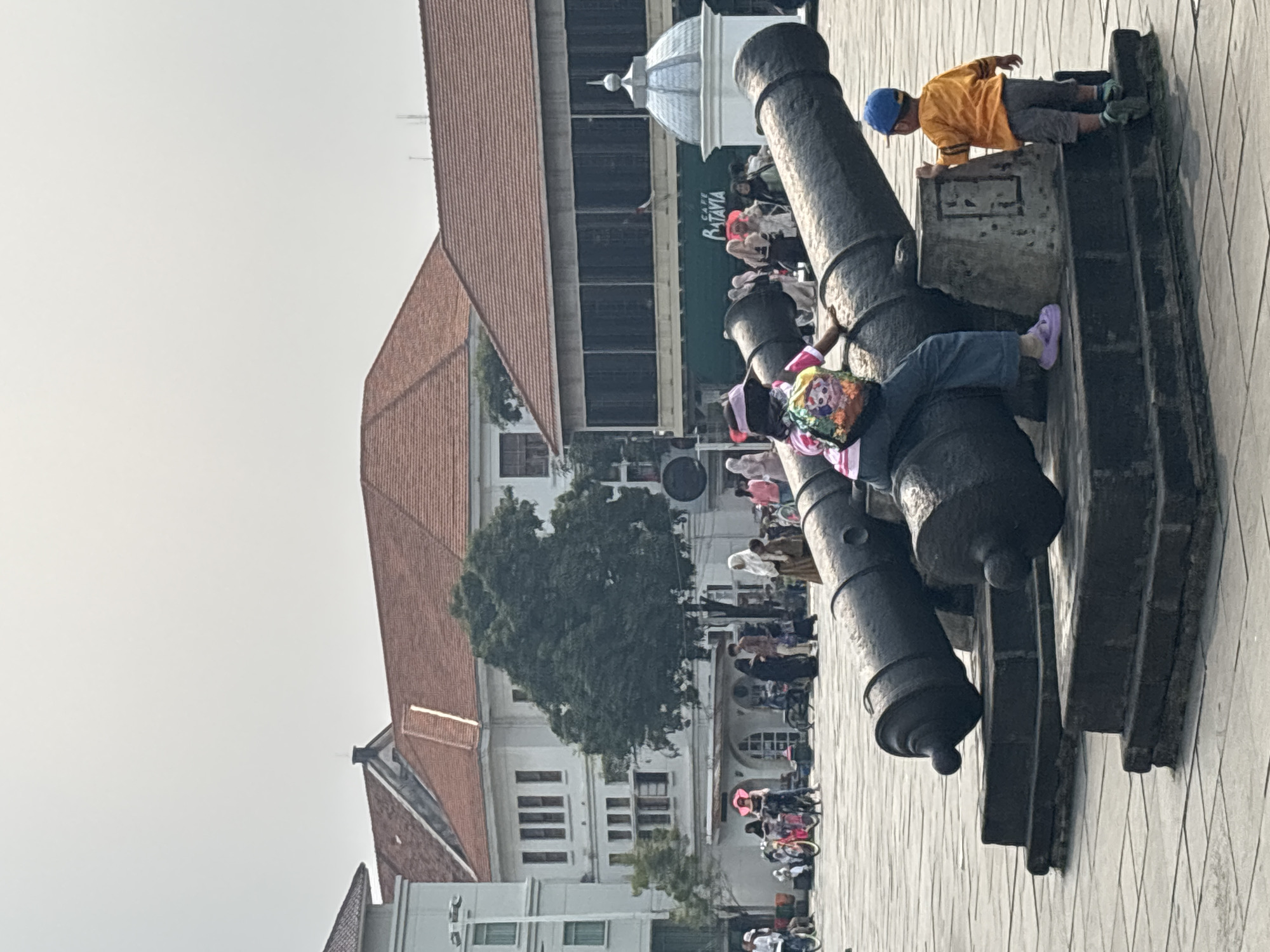Kota Tua's Fatahillah Square on a busy morning