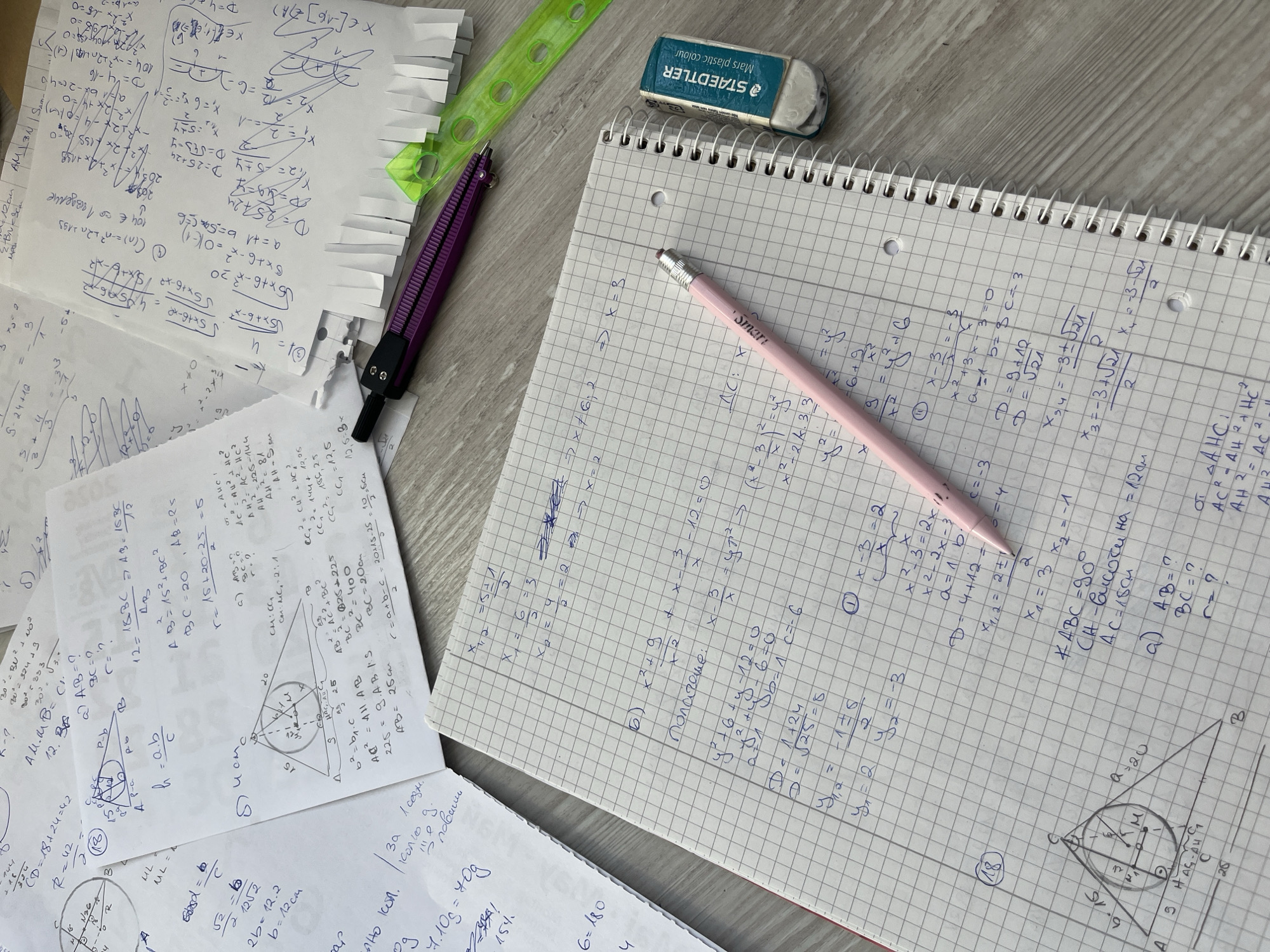 Early morning math study session captured in Ruse, Bulgaria