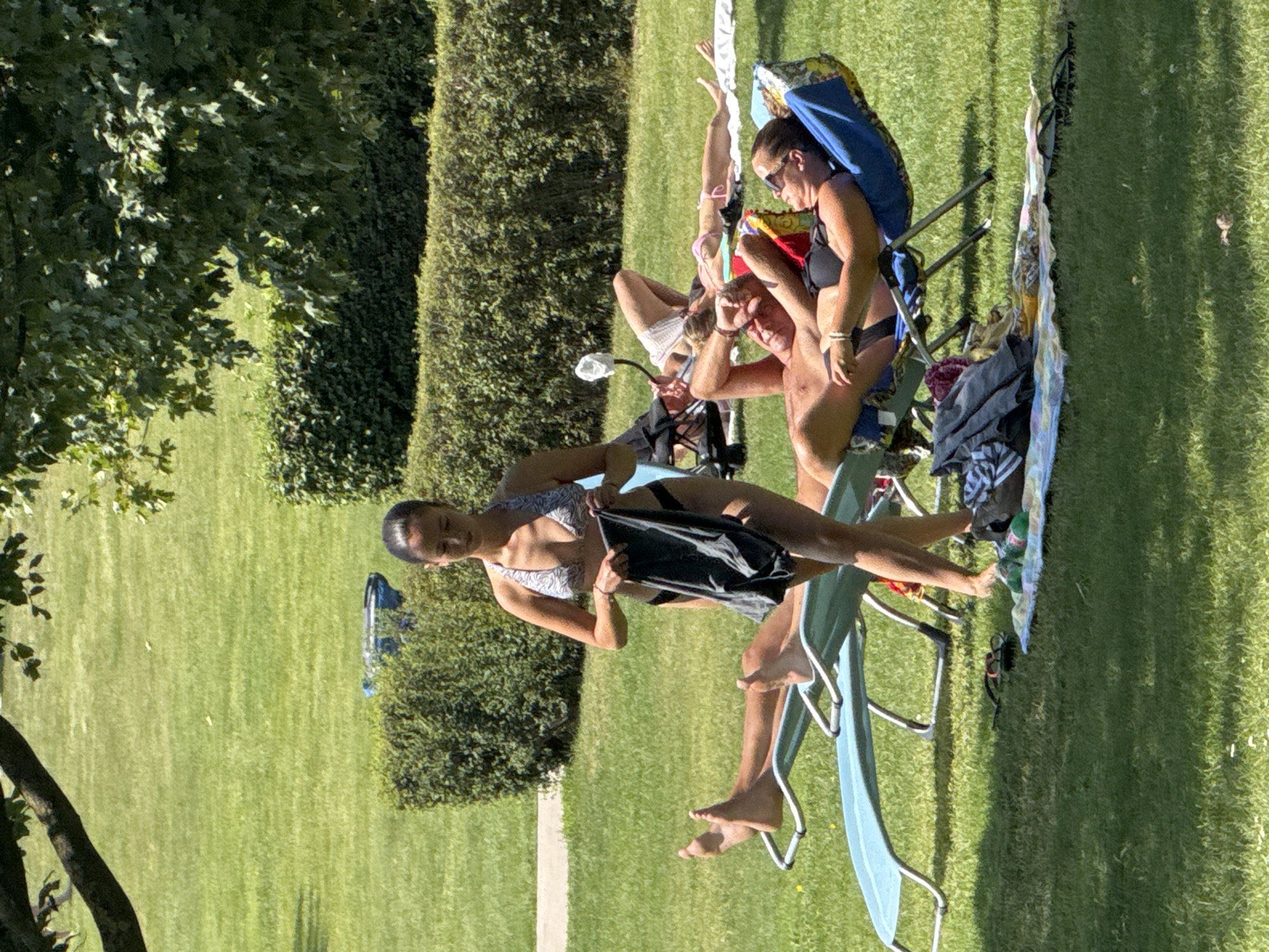 Lazy summer afternoon at Hainburg's outdoor pool and park