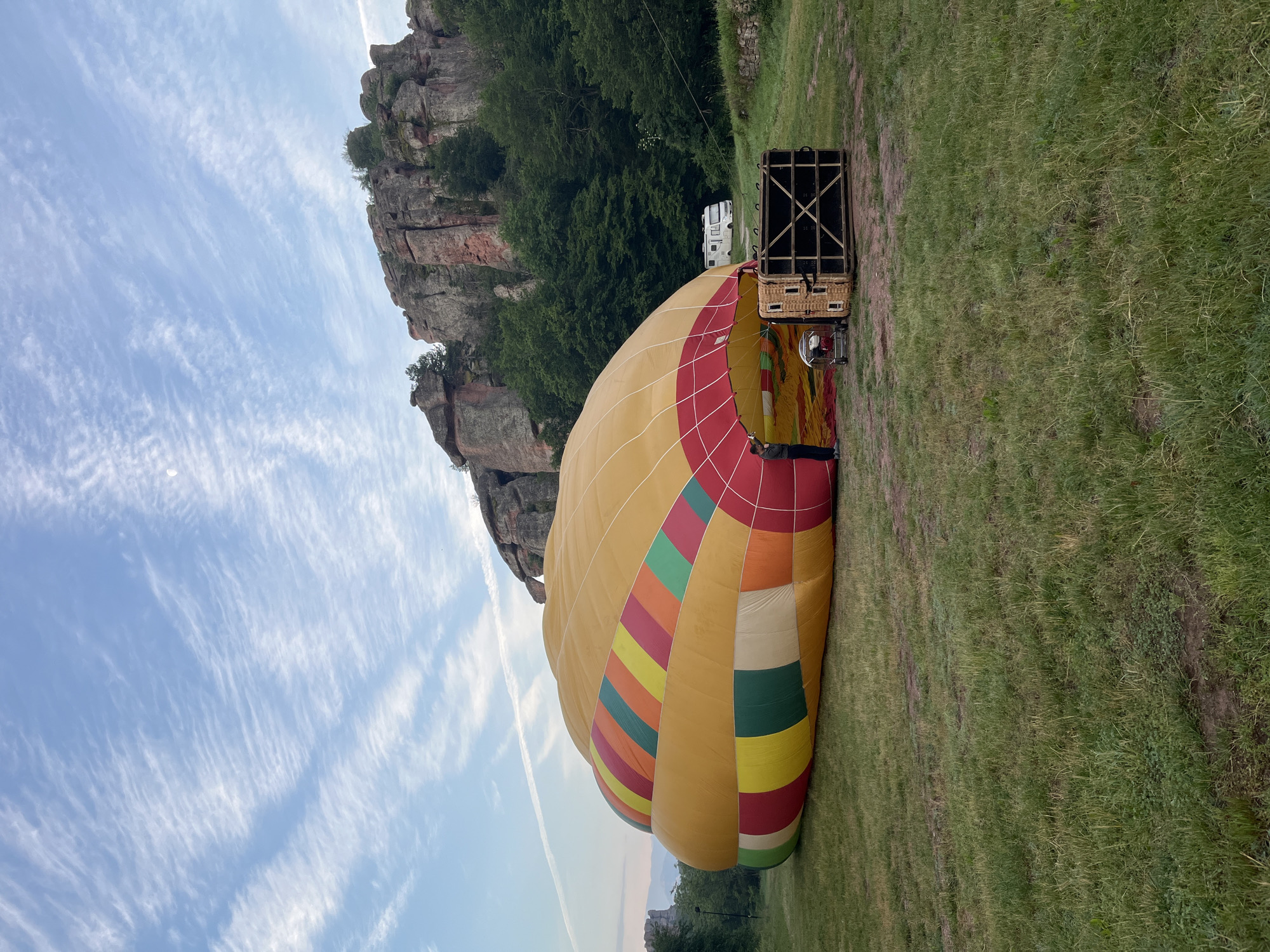 Hot air balloon activities documented at Bulgaria's Belogradchik Rocks