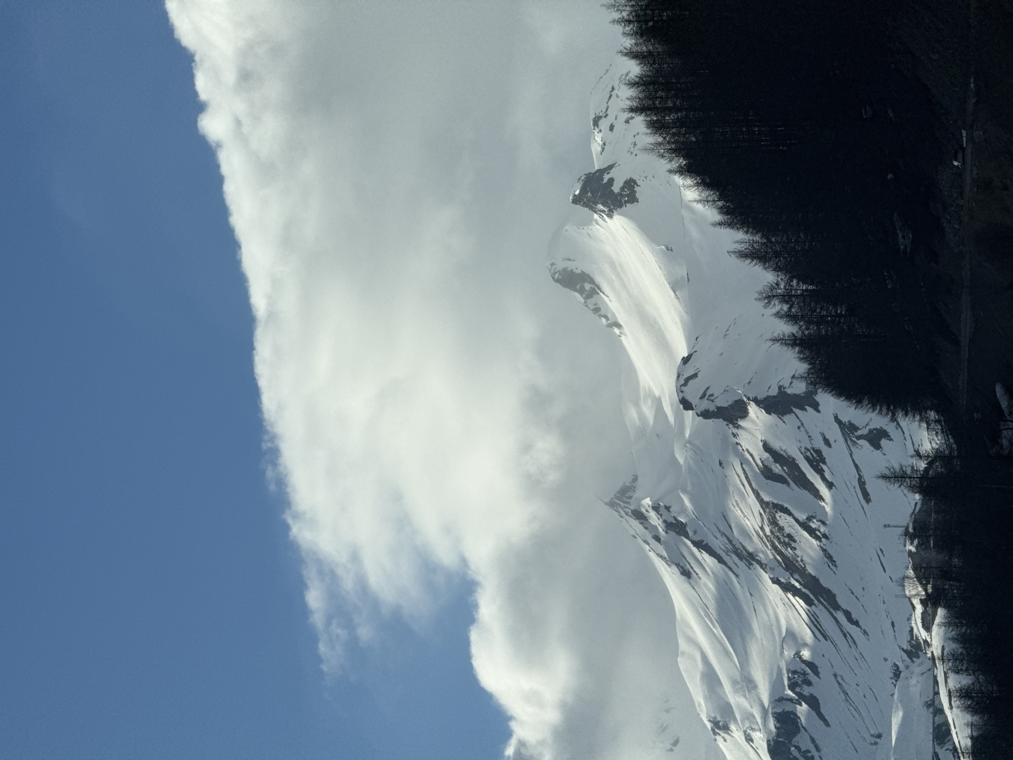 Snow-covered mountains viewed in Le Monêtier-les-Bains, France