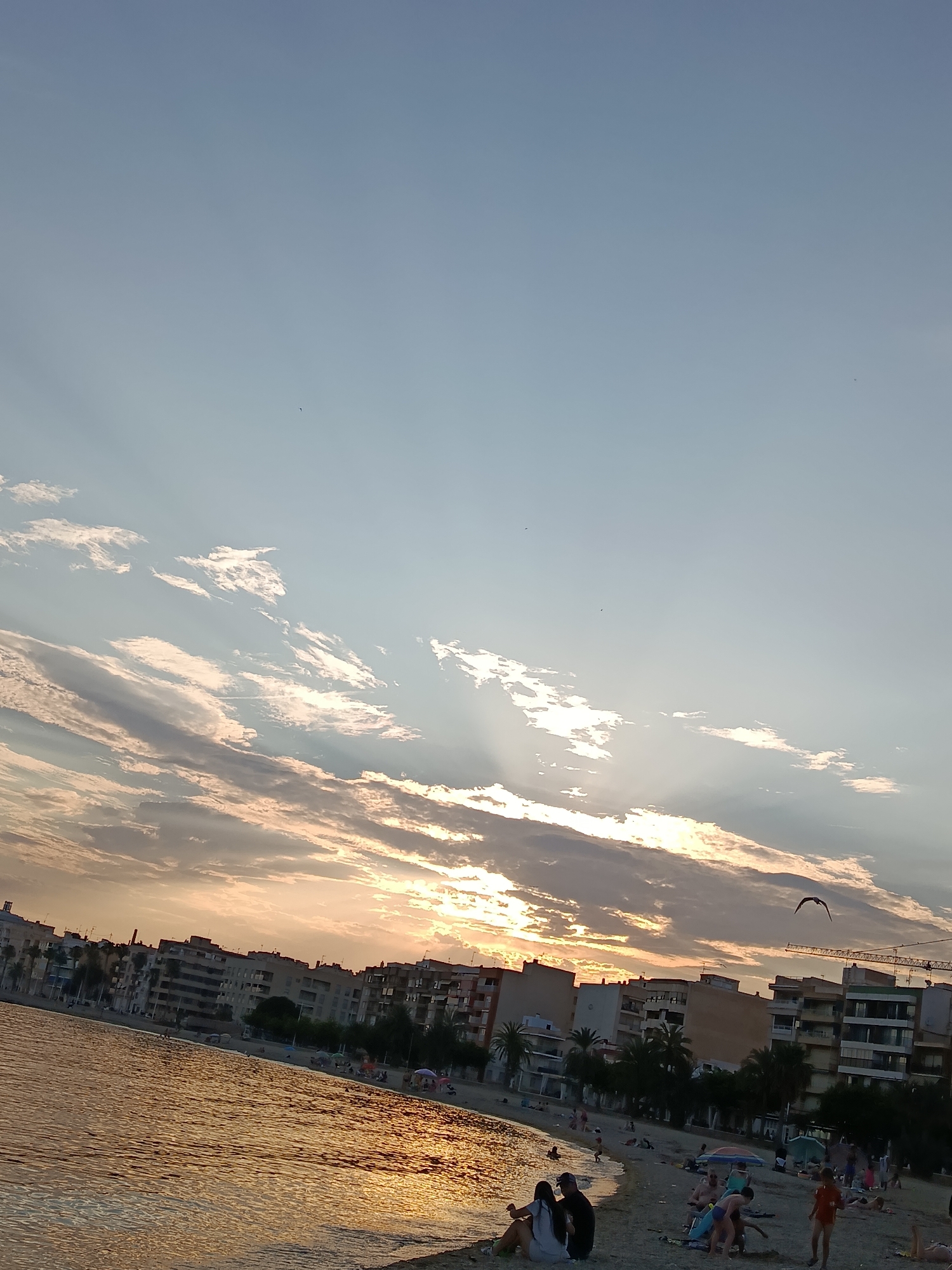 Sunset captured at Águilas beach with coastal views
