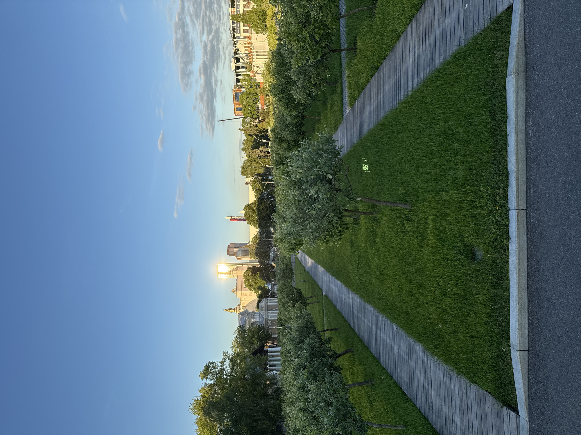 Moscow park scenes captured during golden hour walkthrough