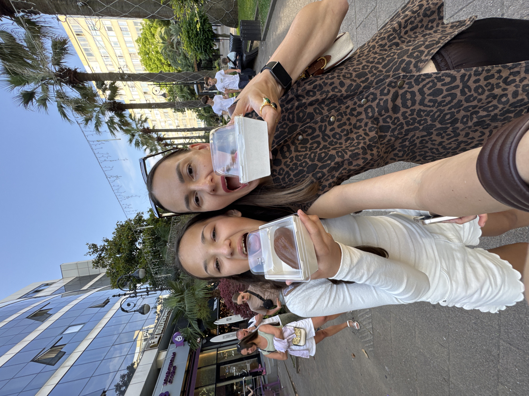 Woman documents afternoon dessert tour through Sochi's walkways