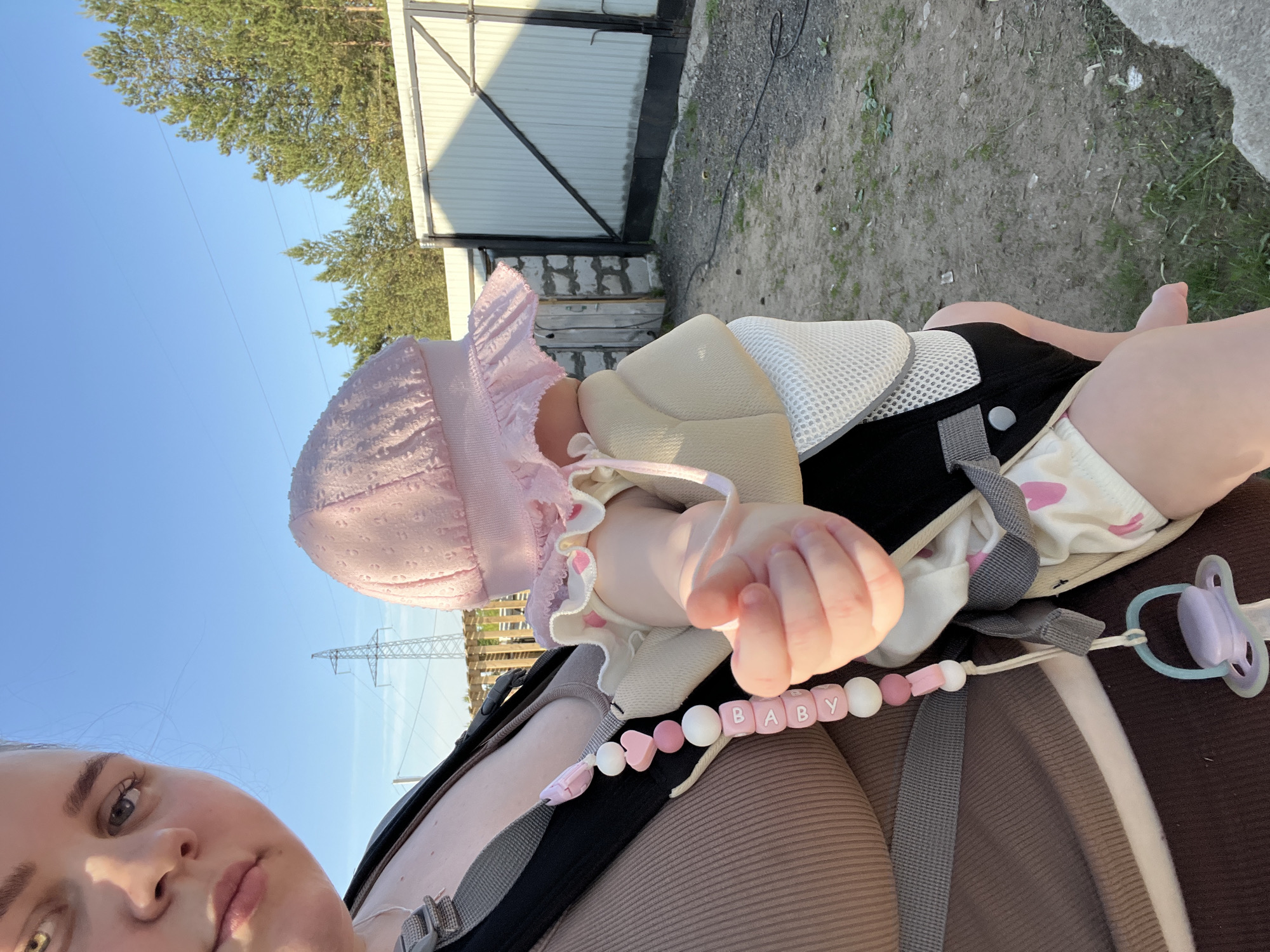 Woman with baby carrier spotted in Chaikovsky, Russia
