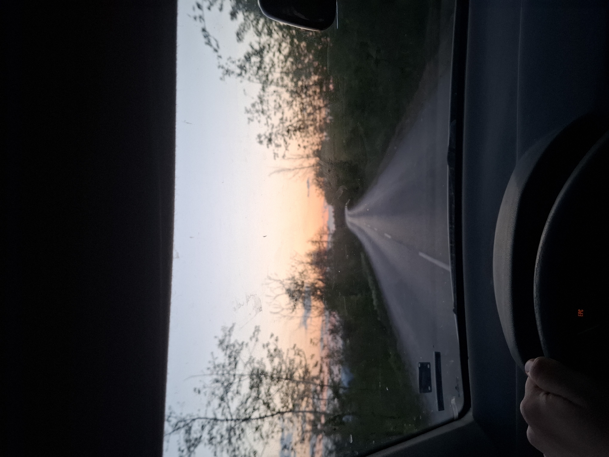 Vehicle windshield view captured in Sheremetia, Bulgaria
