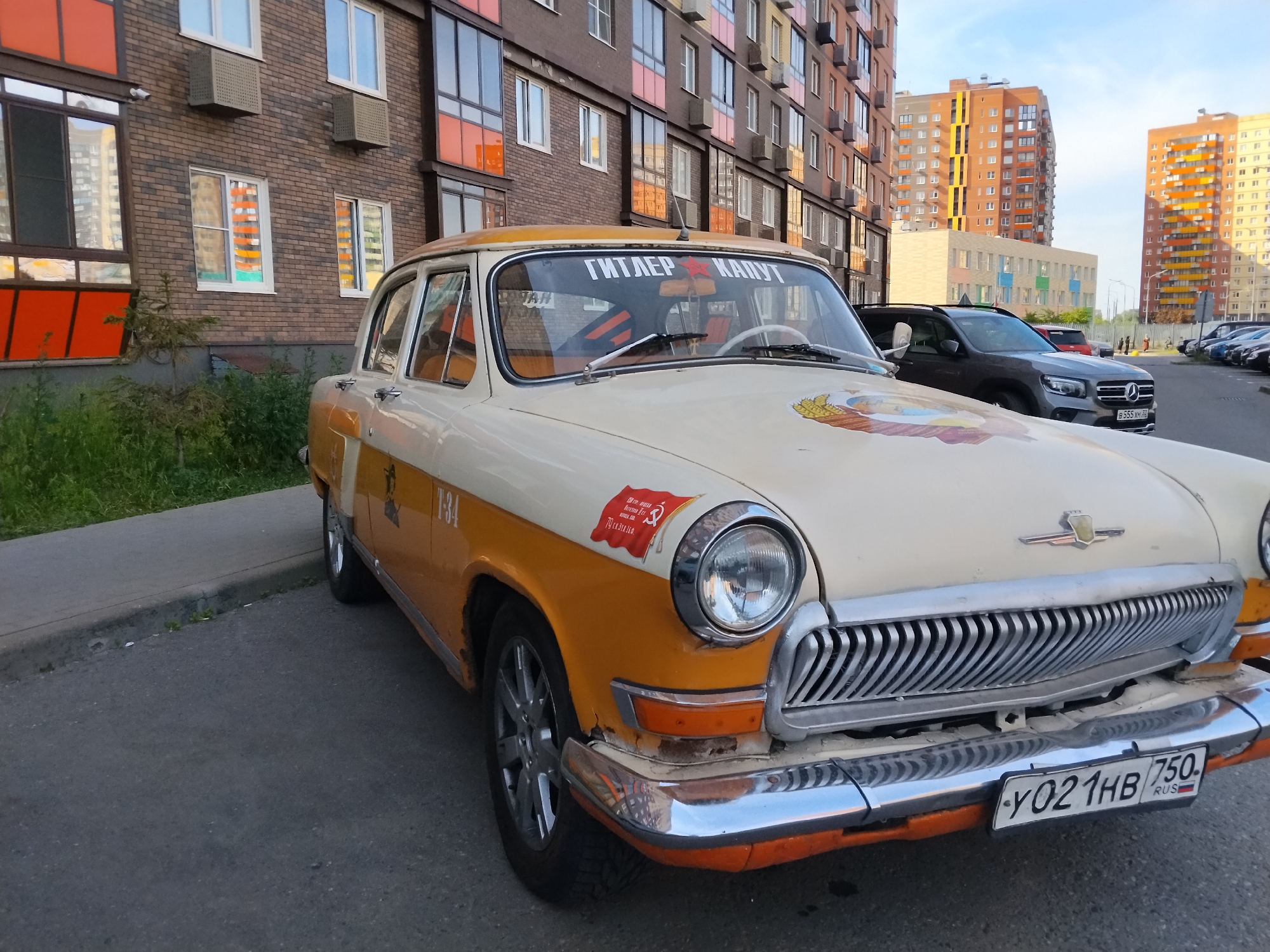 Vintage cars, motorcycles spotted around Mirny Russia with indoor meal