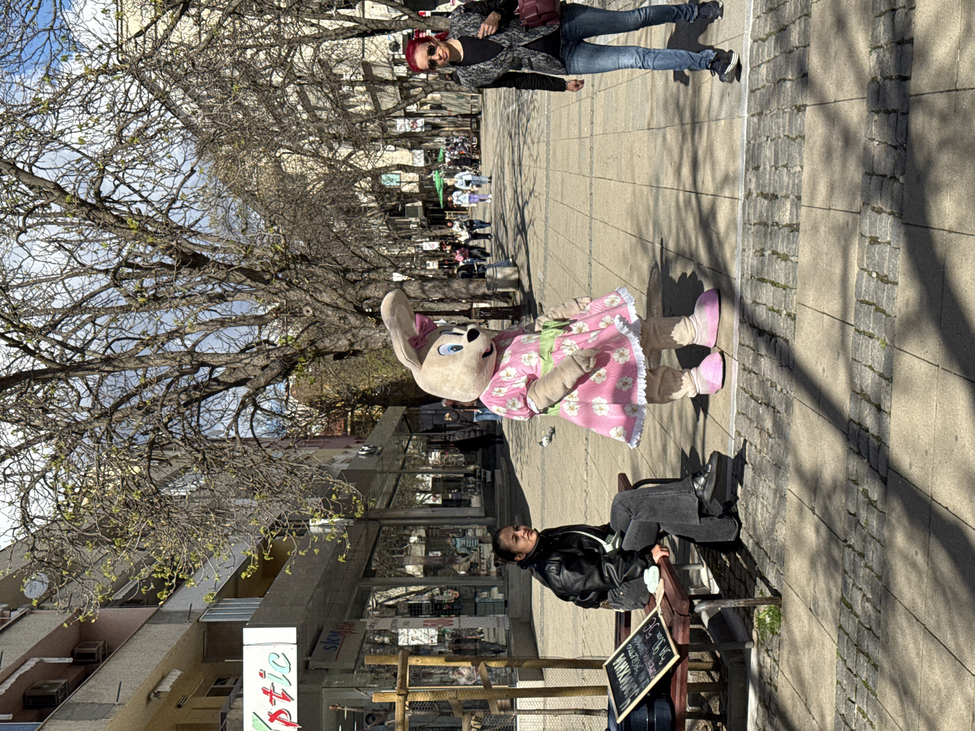 Easter bunny costume spotted on Blagoevgrad street