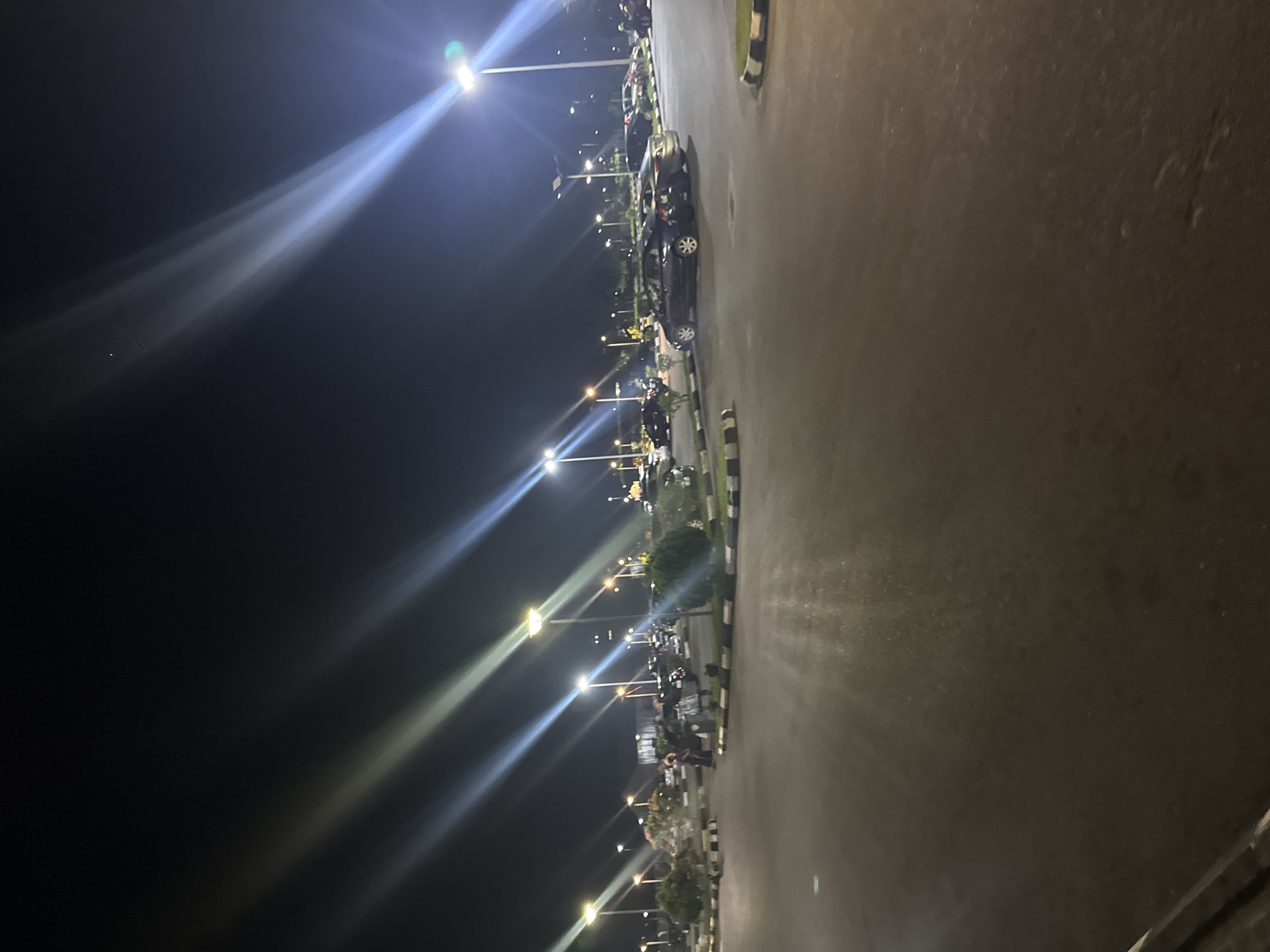Nighttime parking area documented in Uyo, Nigeria