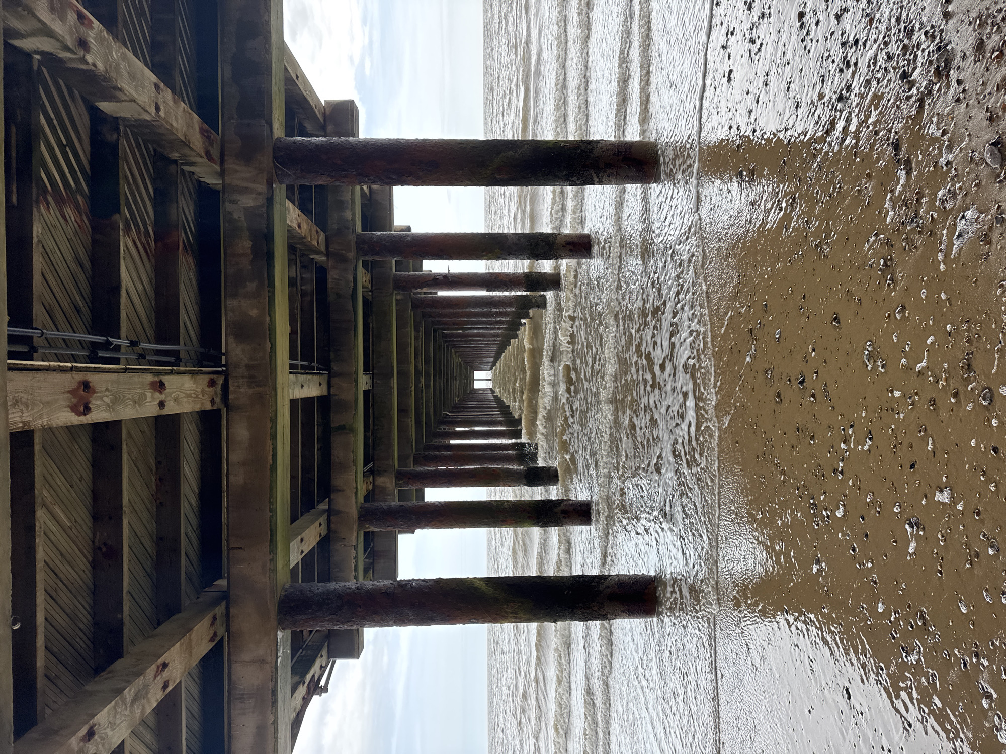 Witness captures pier view of overcast seascape in East Suffolk