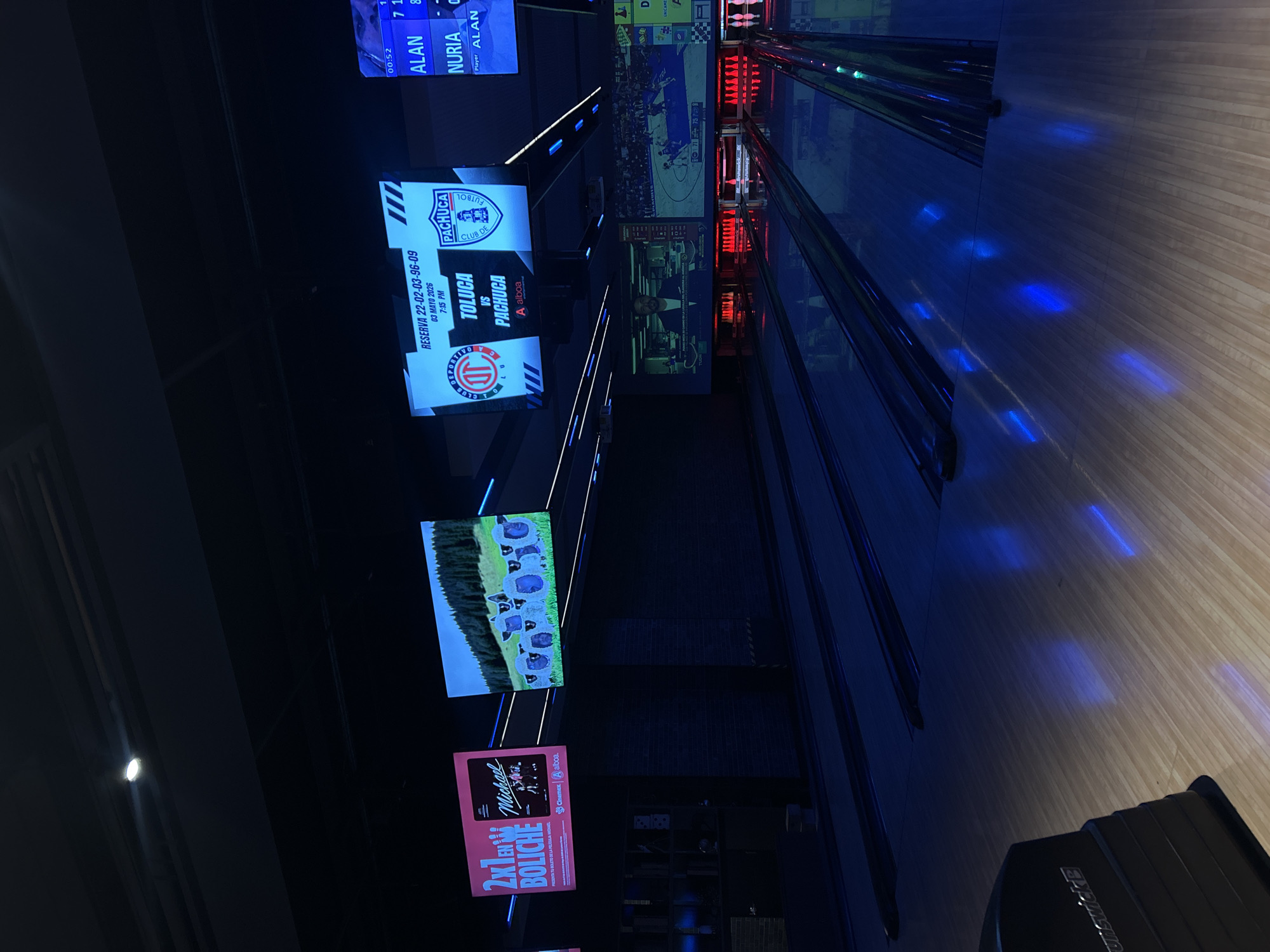 Late night bowling alley documented in Puebla, Mexico