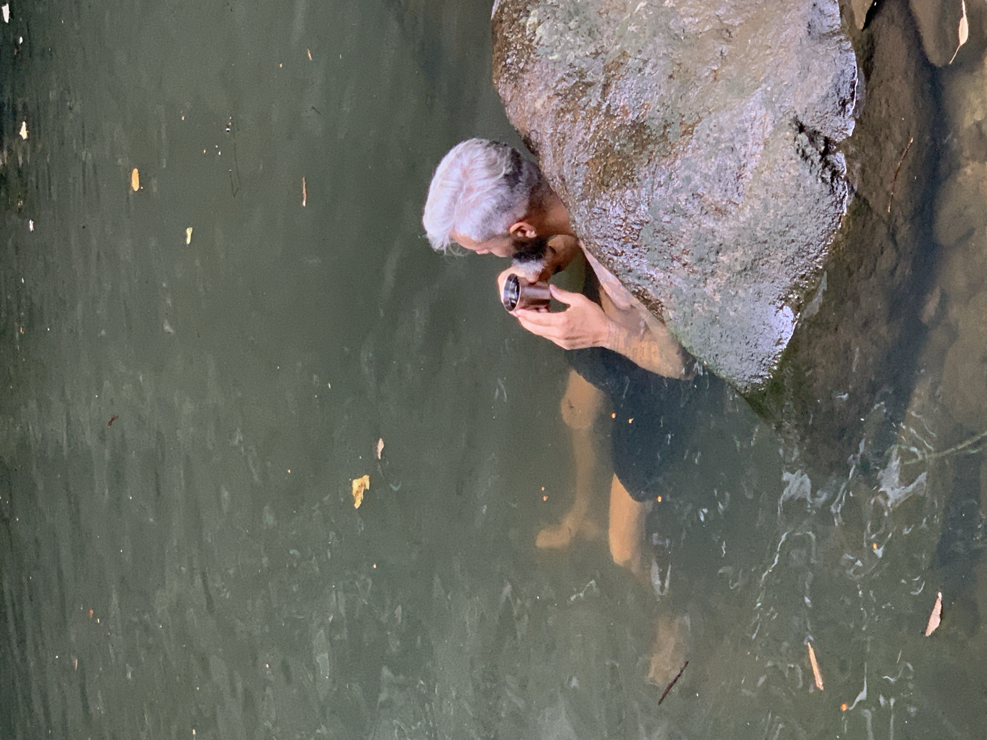 Morning stop at a natural water spot on Ko Samui