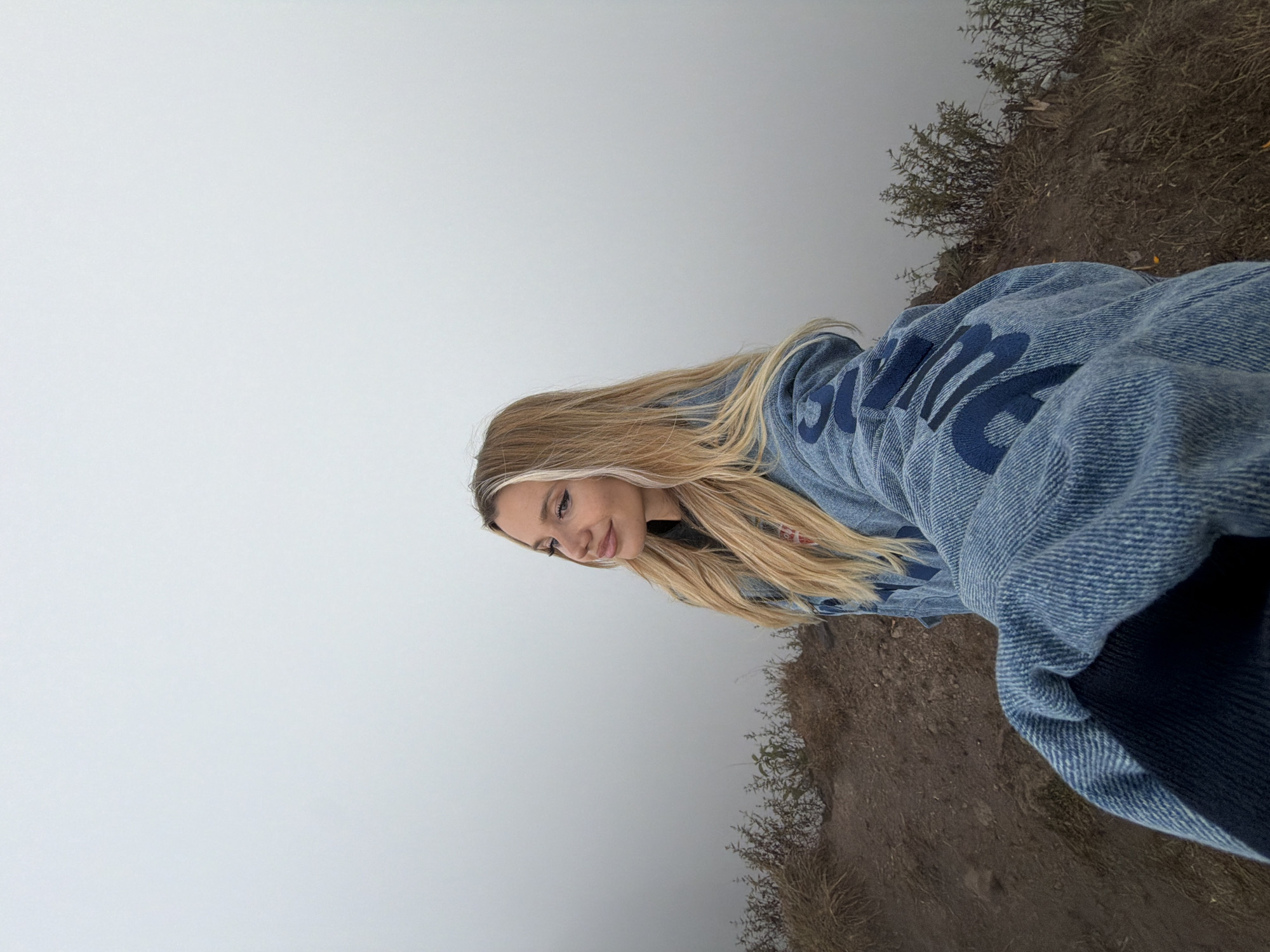 Sunrise selfies at Kintamani volcano in misty morning light