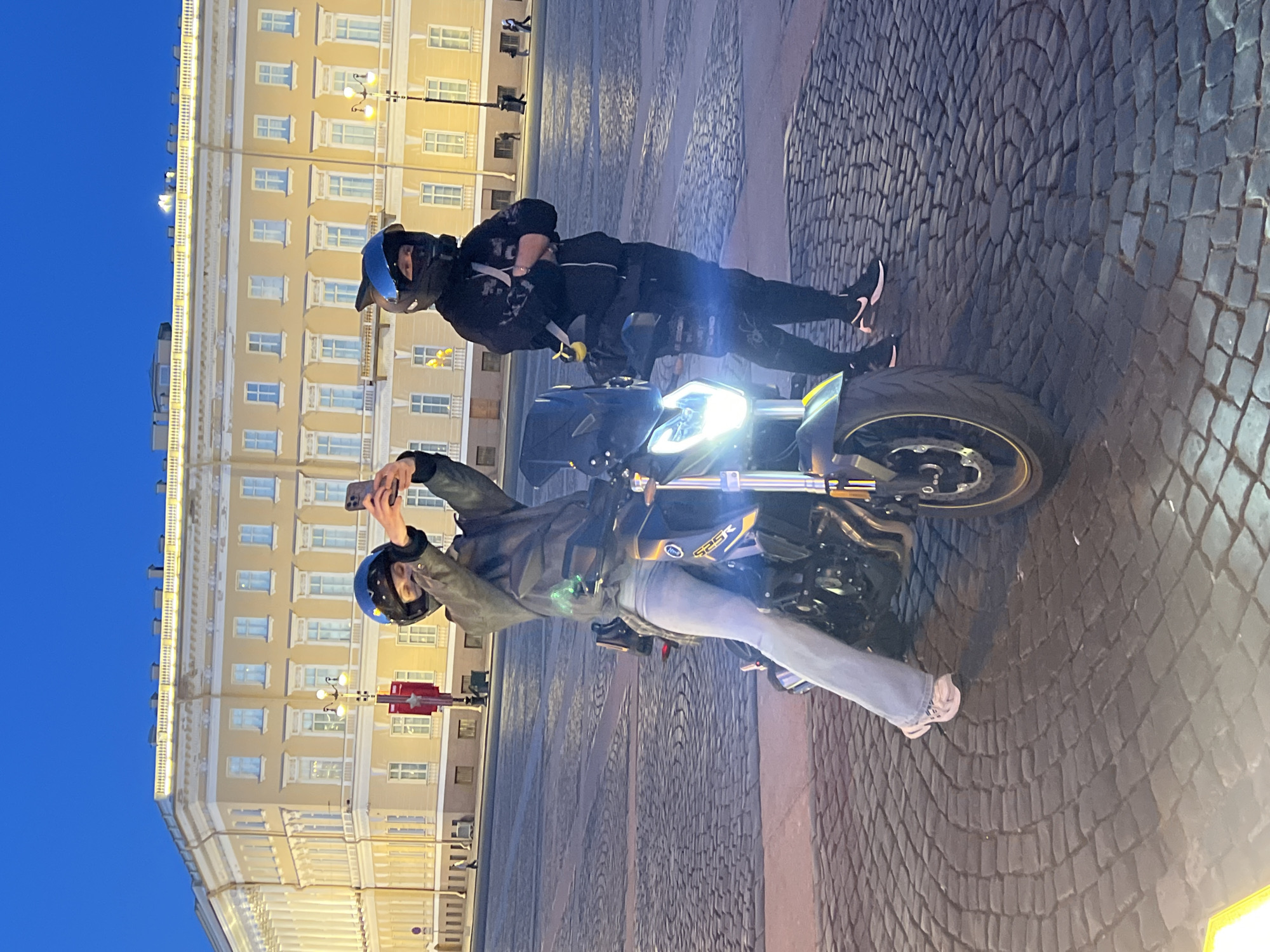 Evening life unfolds across Saint Petersburg's historic districts