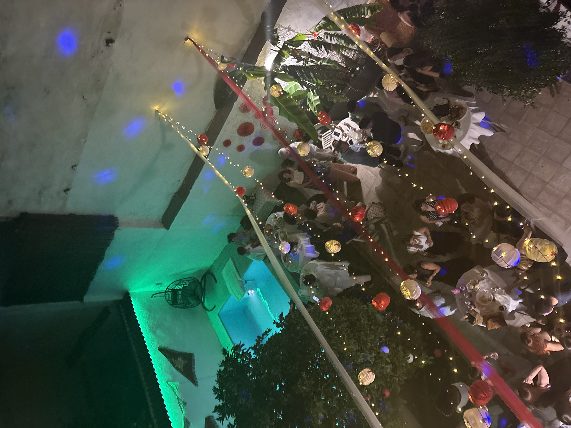 Evening celebration with fireworks held in Córdoba courtyard