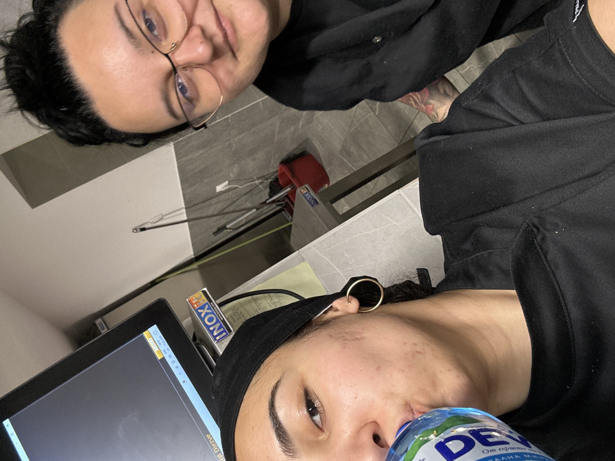 Medical workers share lunch break selfies in Burgas