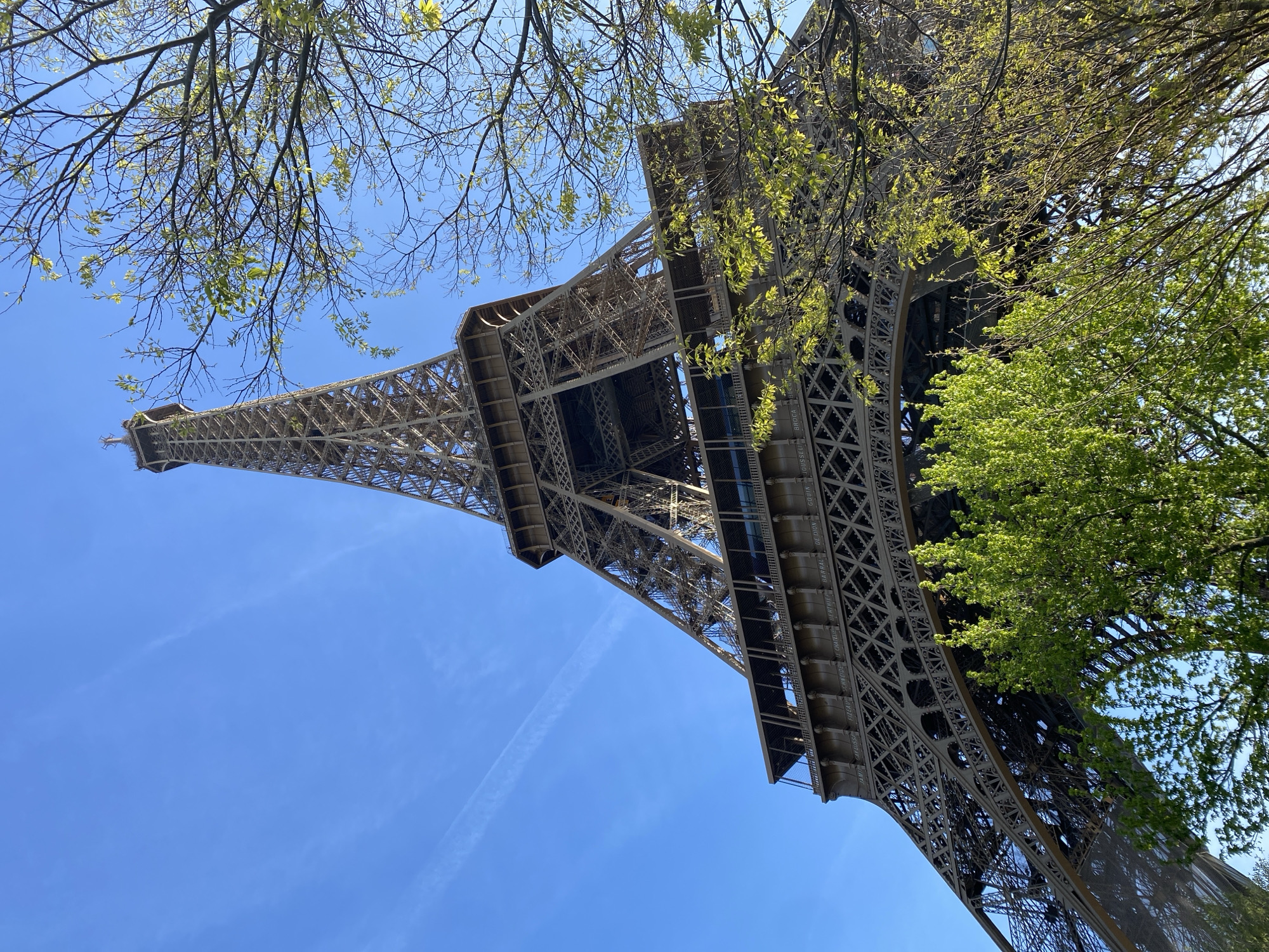 Spring morning view of Eiffel Tower captured in Paris