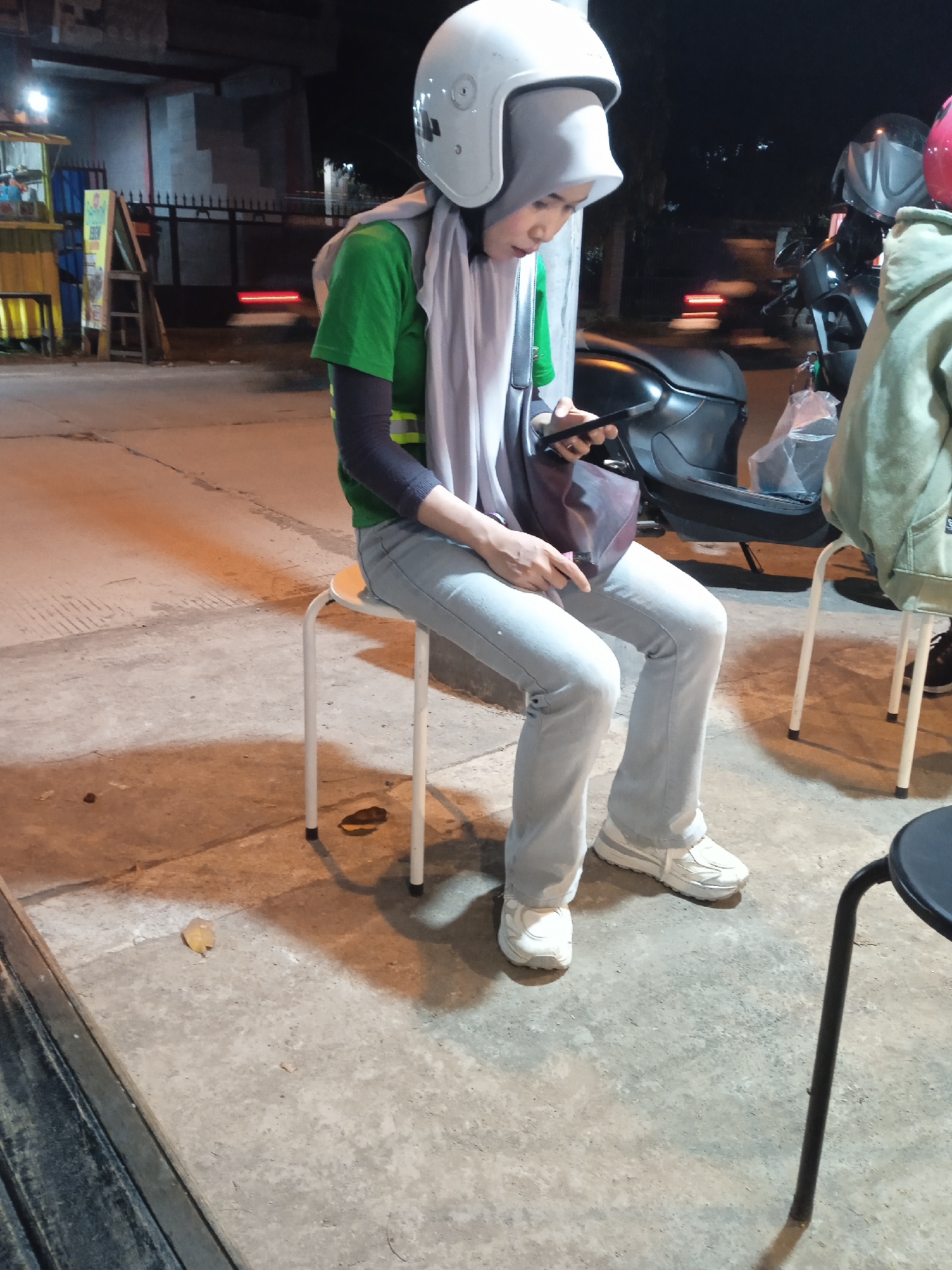 Nighttime food stall operations captured in Sekopek Wetan, Indonesia
