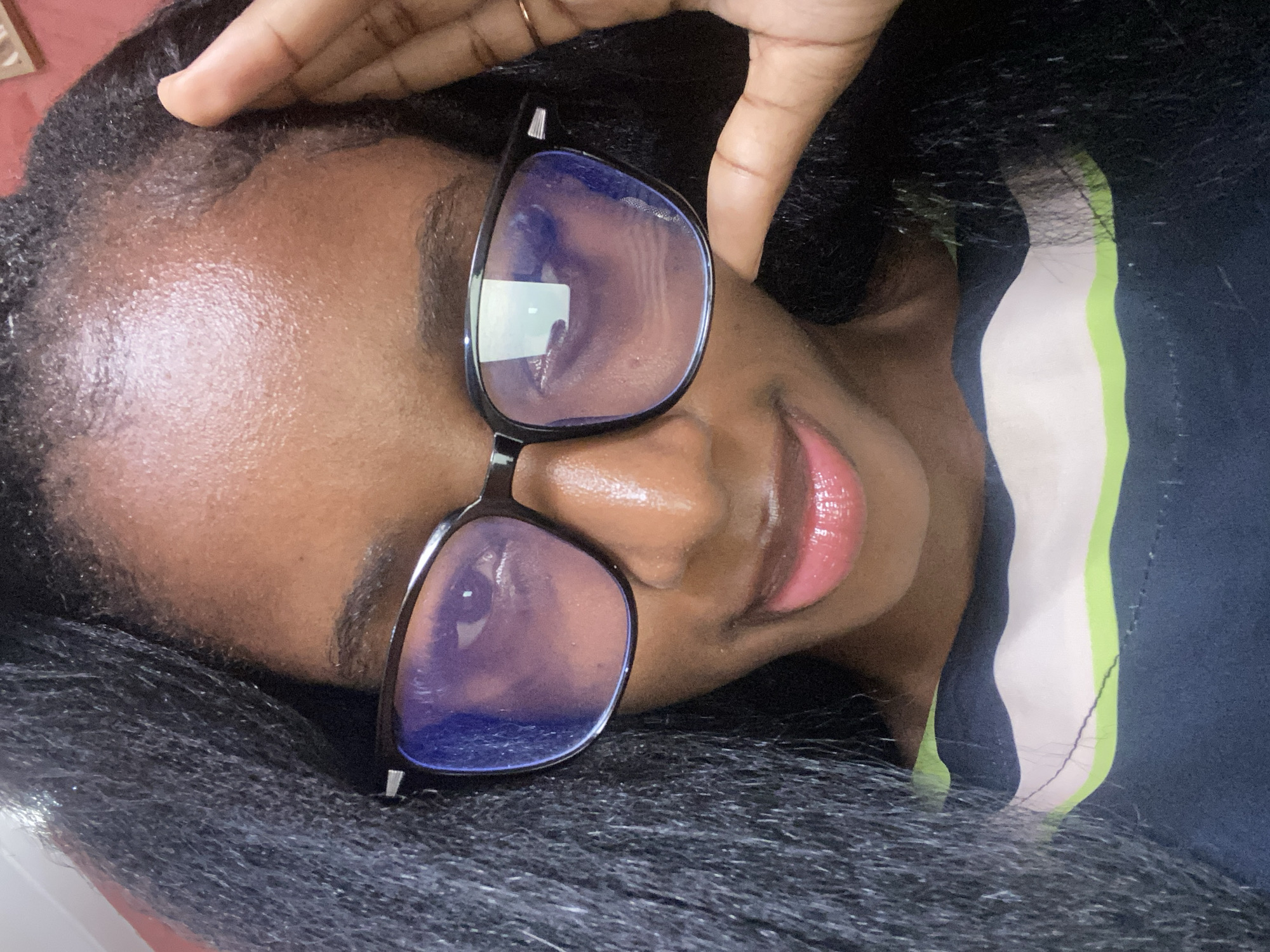 Woman takes selfies in Jos, Nigeria