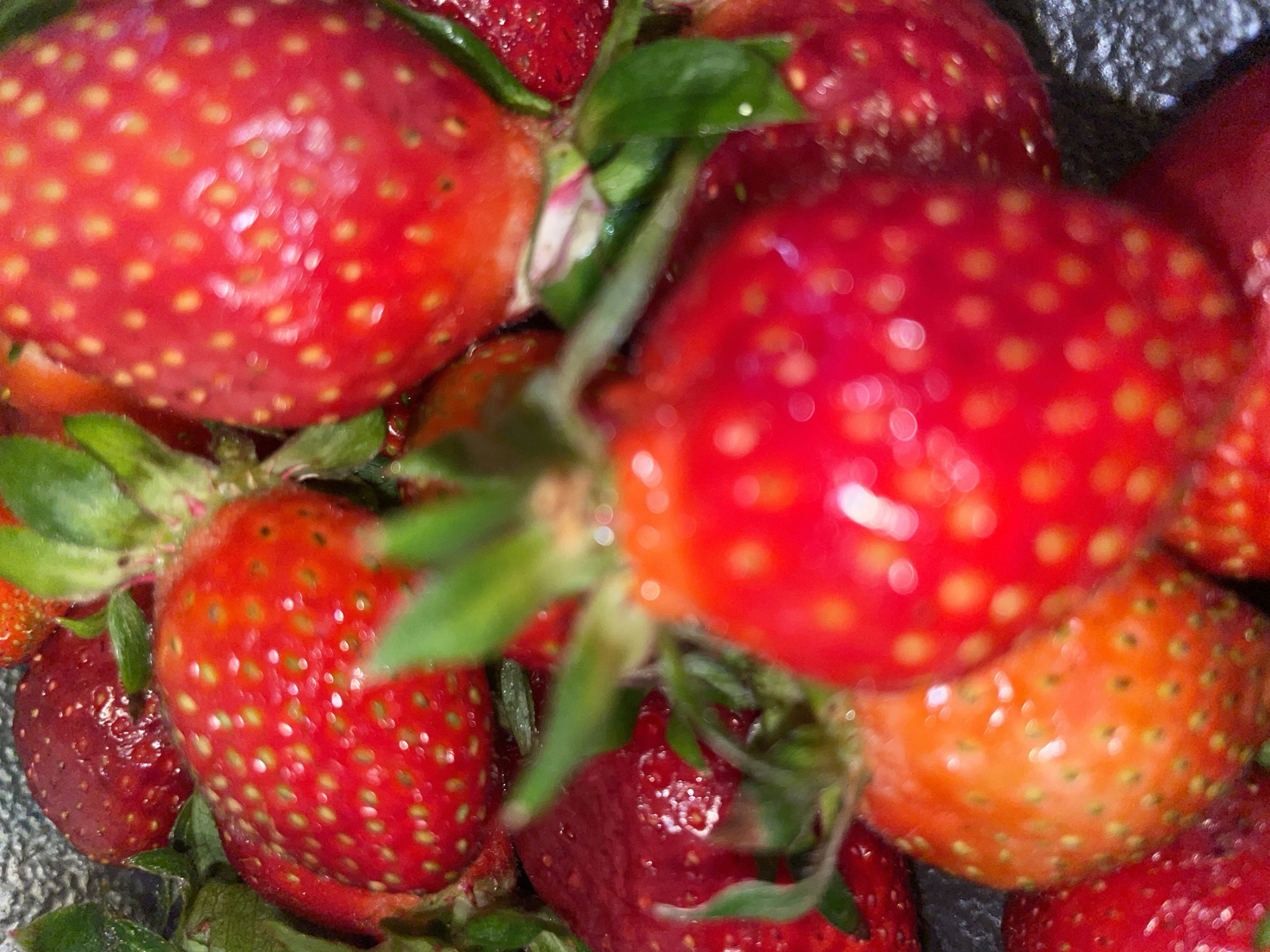 Fresh strawberries and tea documented in Boreti, Montenegro