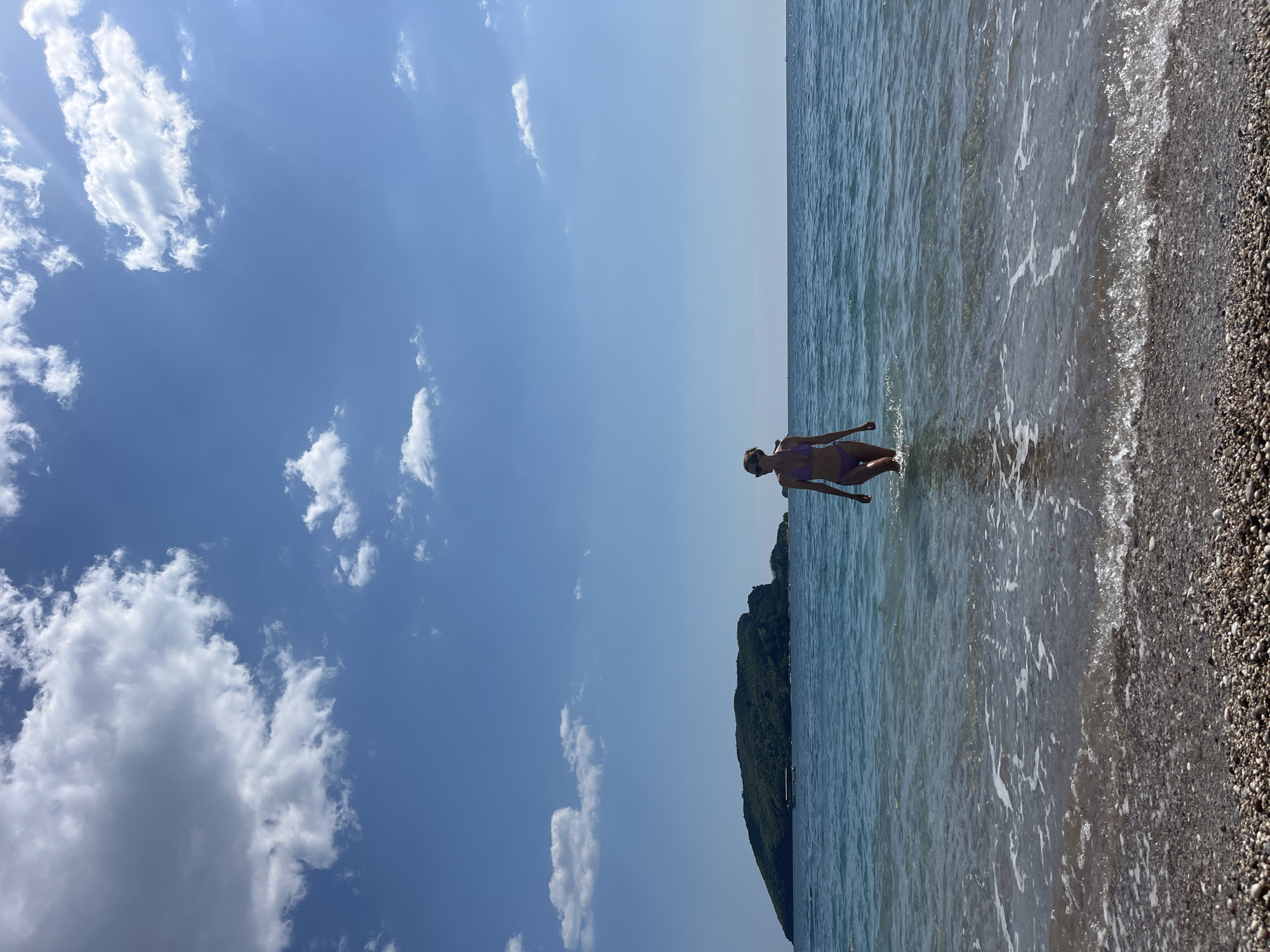Woman enjoys beach time in Budva, Montenegro