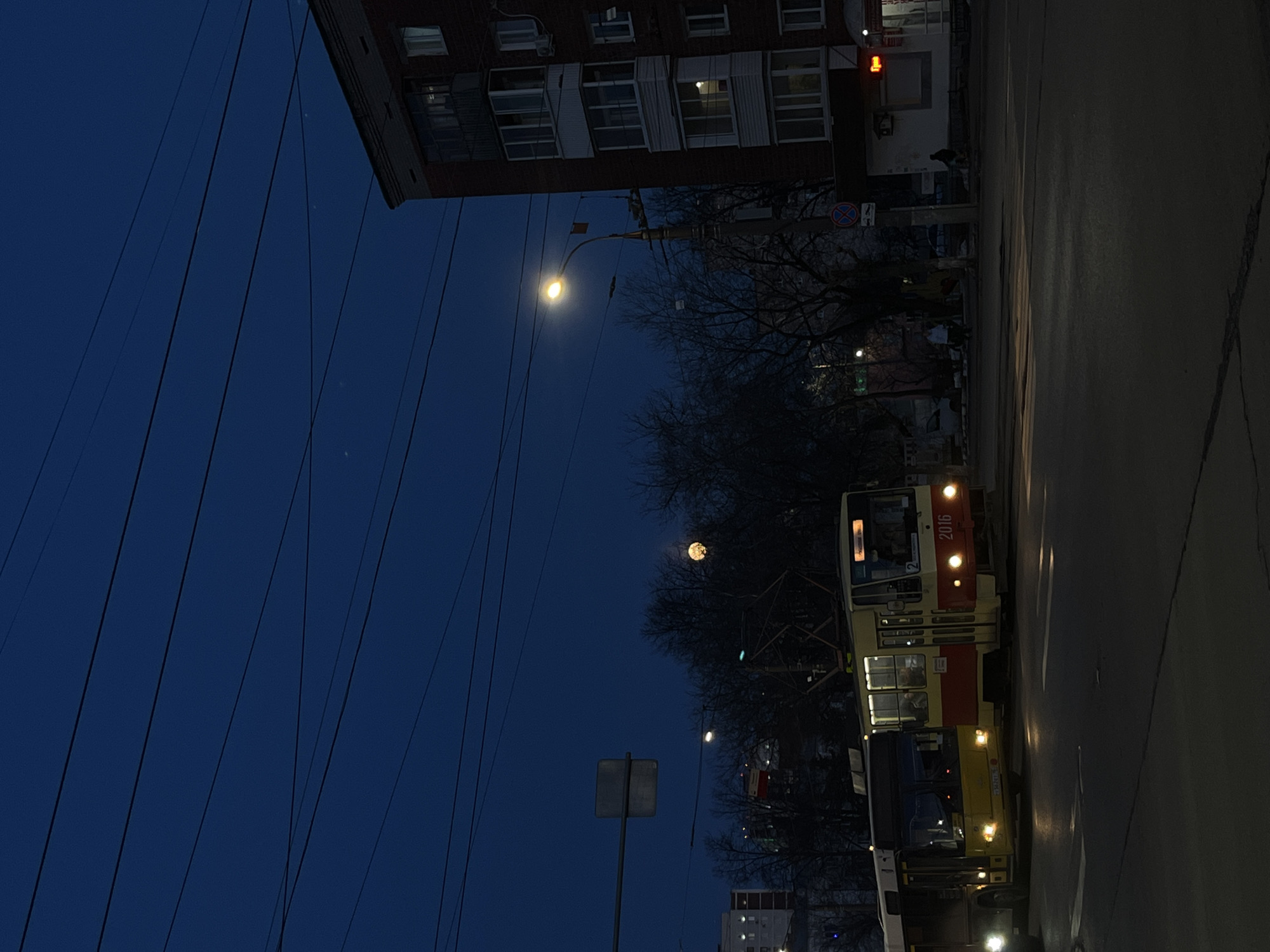 Nighttime street scene captured in Izhevsk, Russia