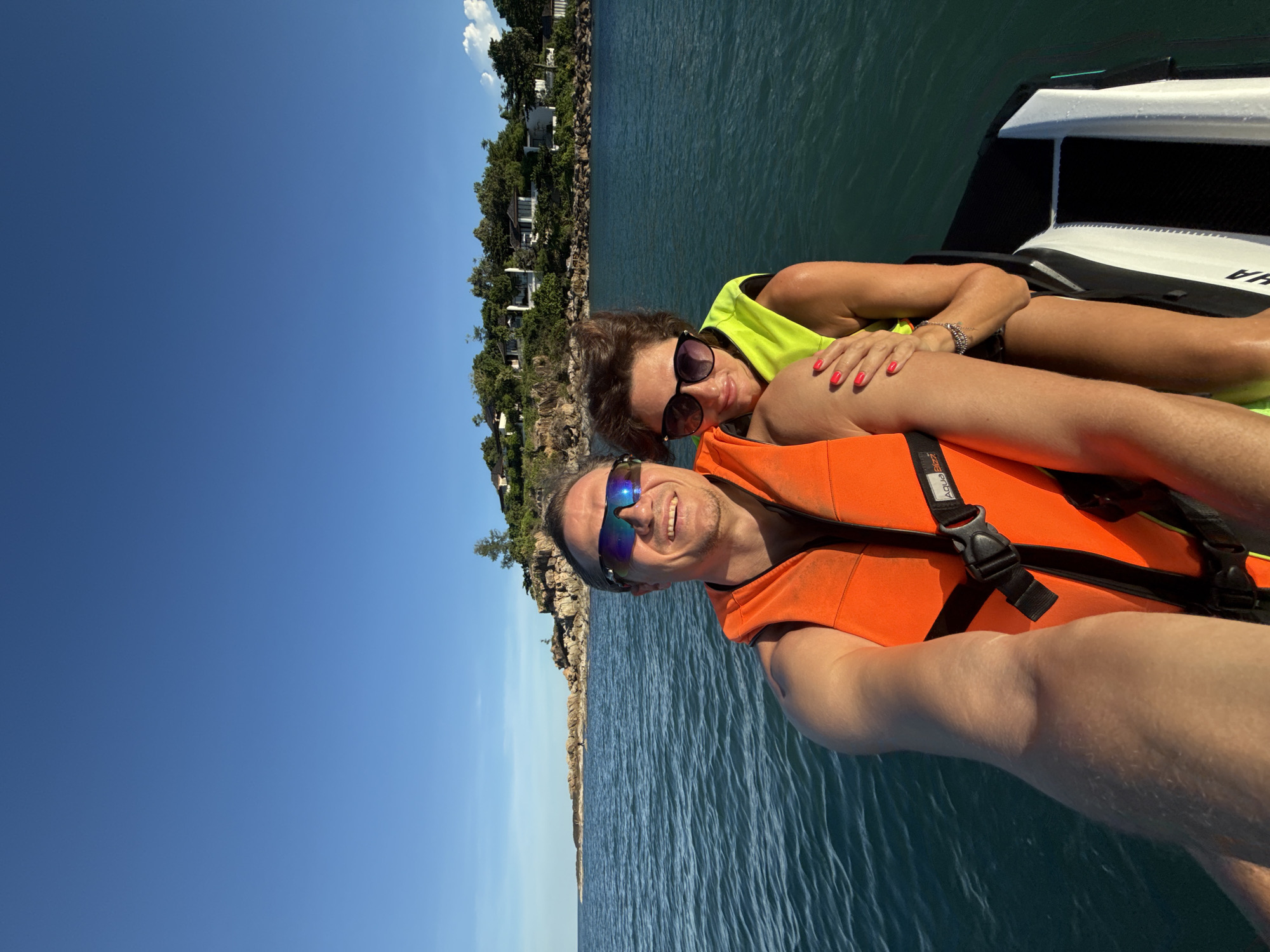 Jet skiing off Choeng Mon Beach on a clear day
