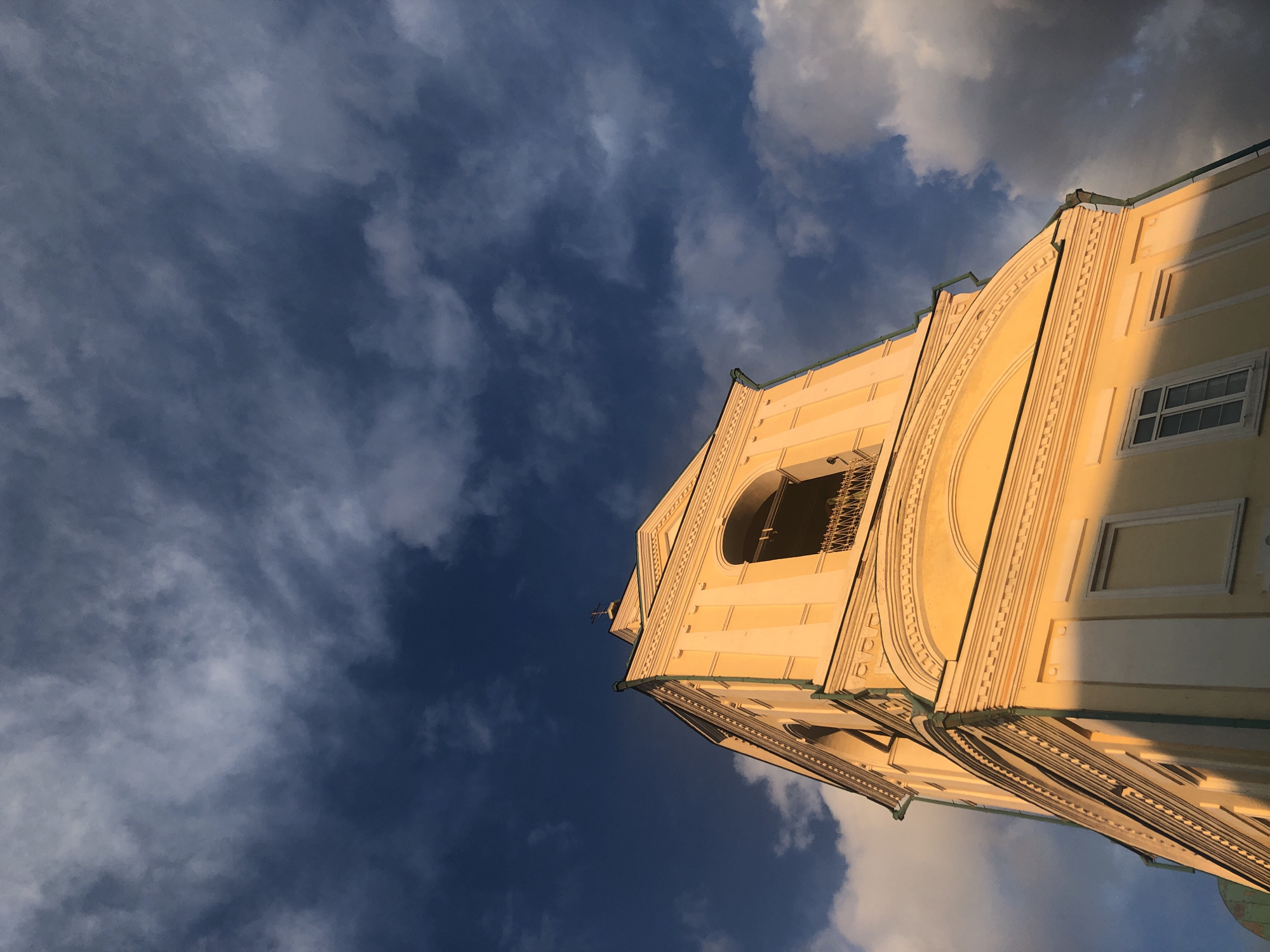 Church bell tower photographed in Krasnoyarsk, Russia