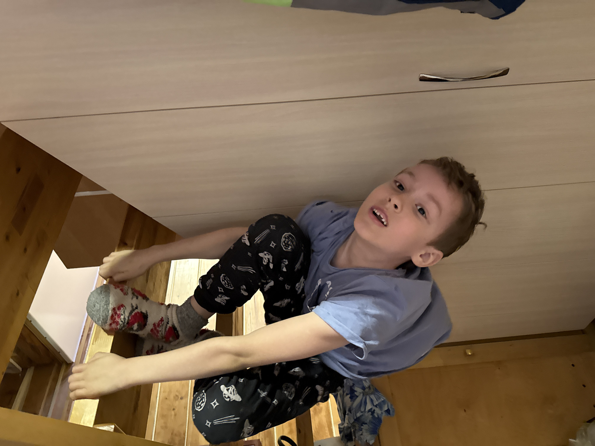 Boy found in closet space in Karsha, Russia