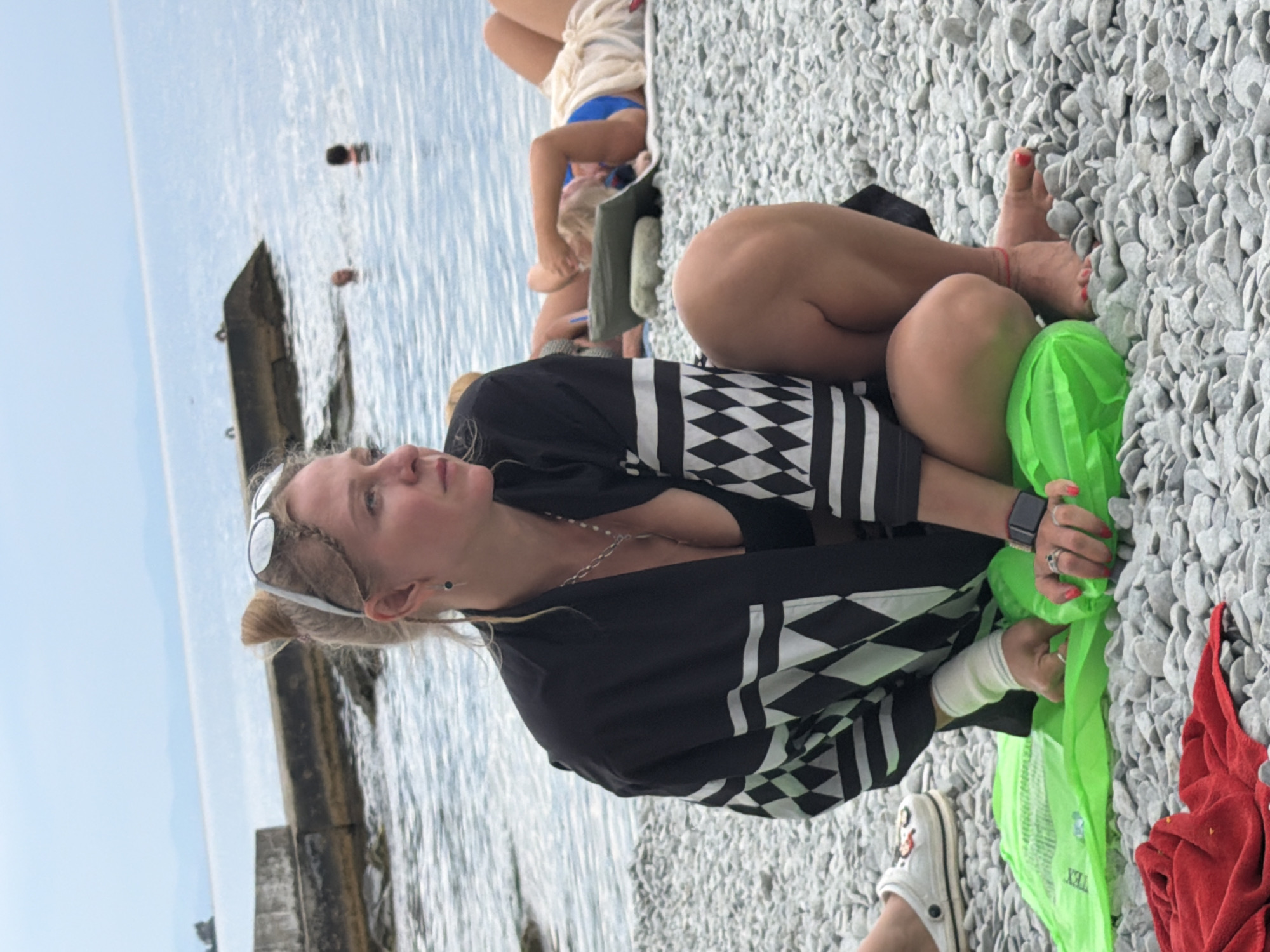 Lazy summer afternoon on Partenit's Black Sea pebble beach