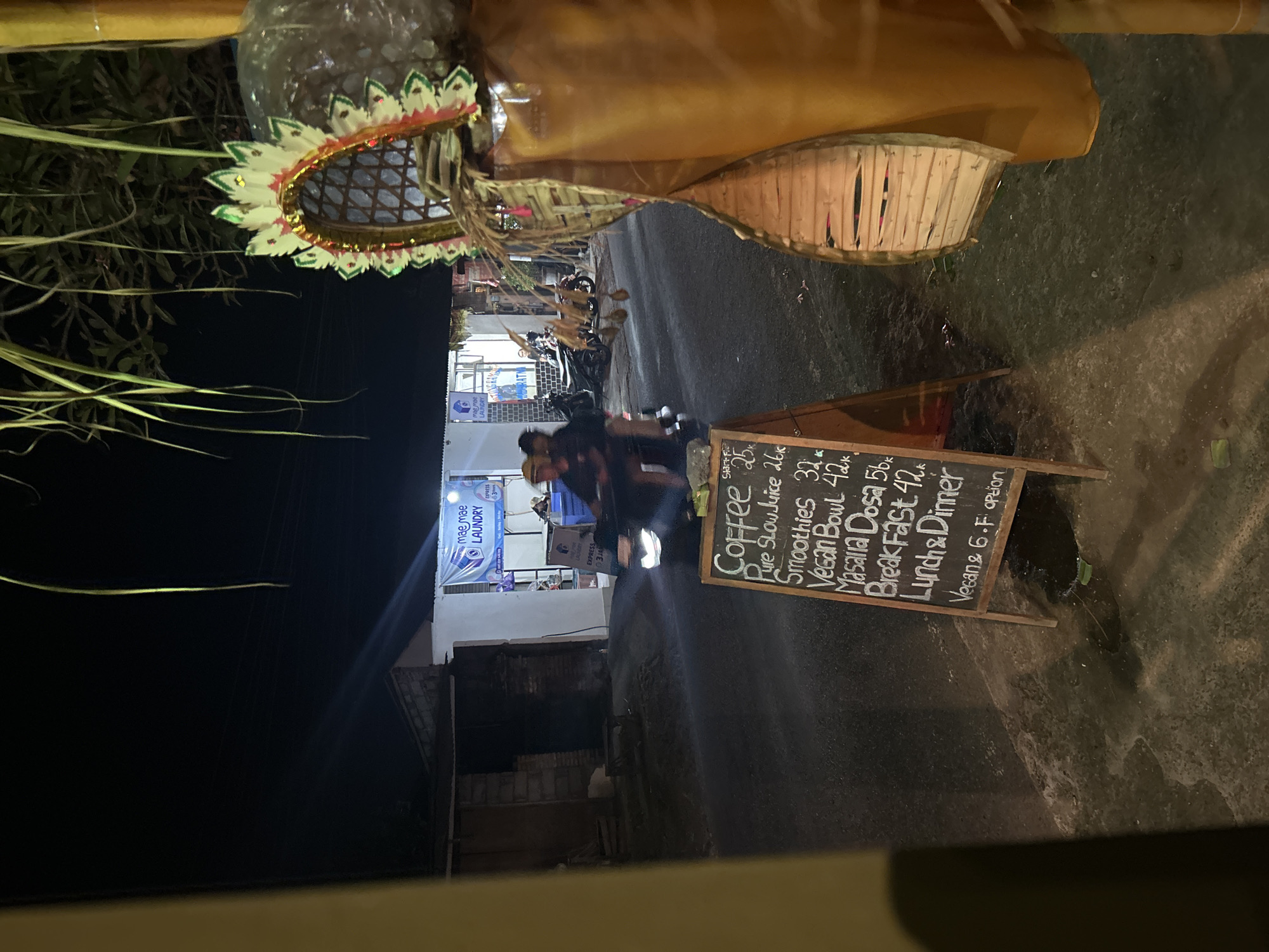 Food, streets, and quiet moments at a restaurant in Ubud