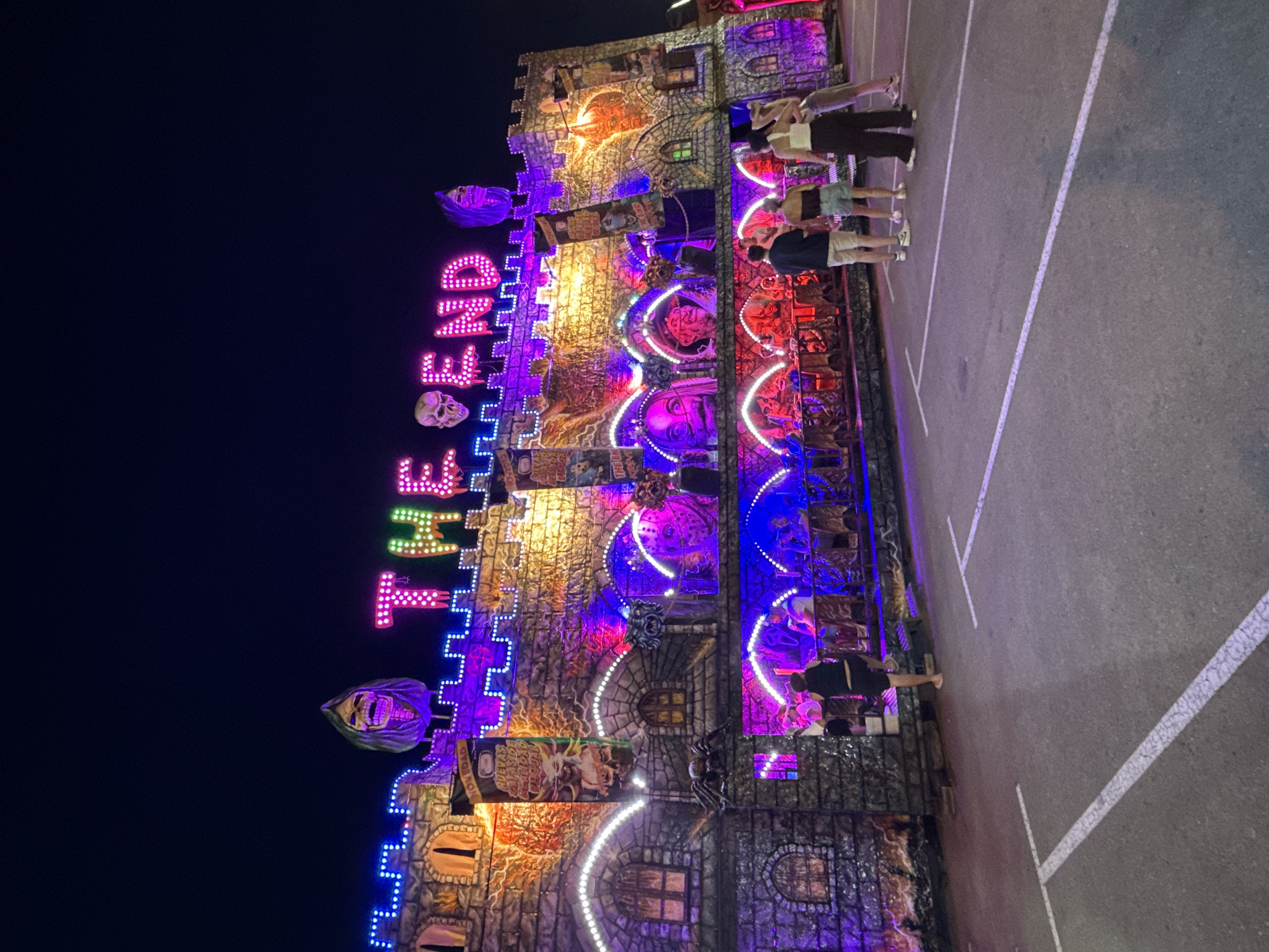 Blanes summer fair — rides, stalls, and live music at night