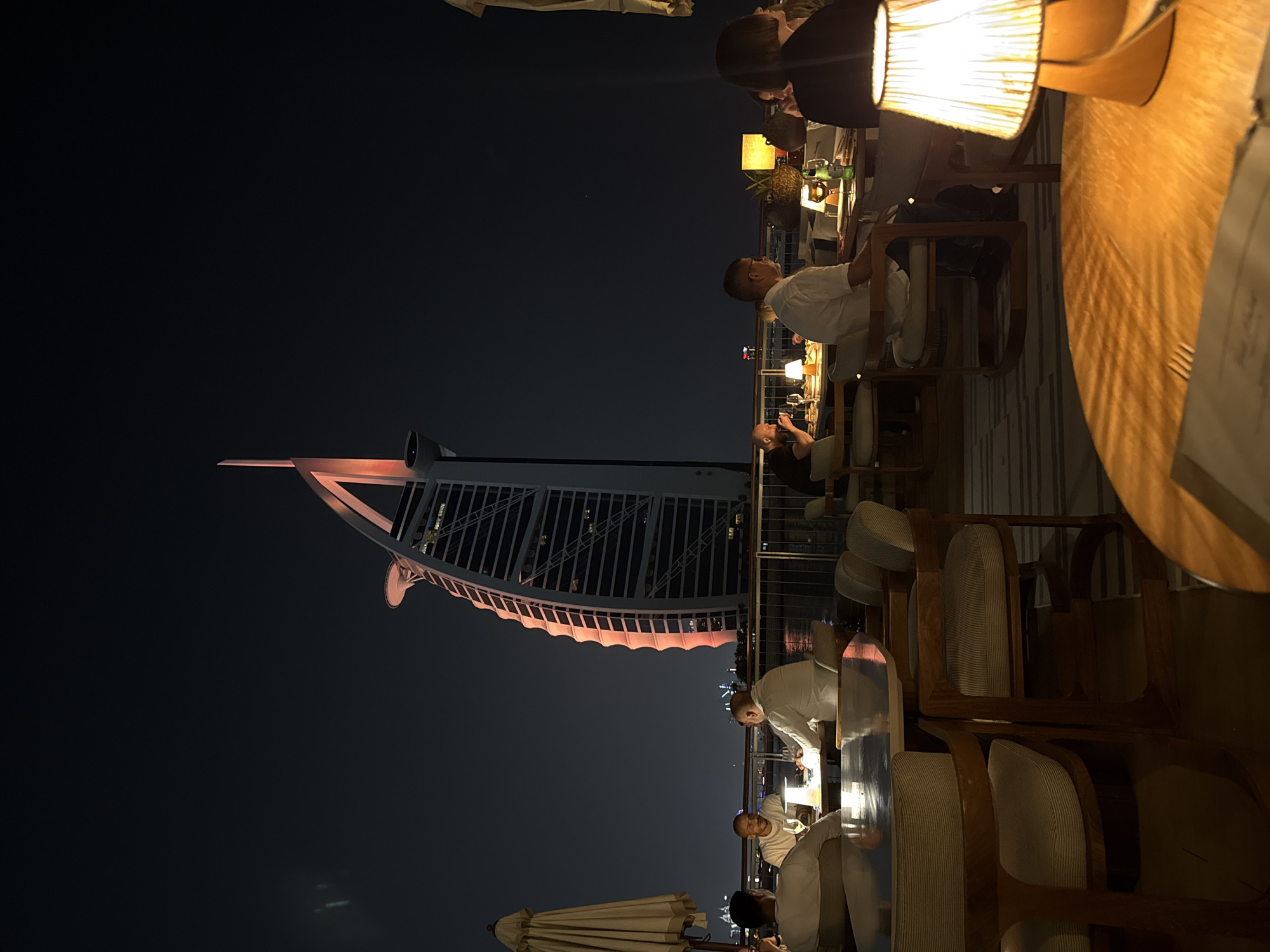Dubai diners enjoy illuminated Burj Al Arab views Sunday evening