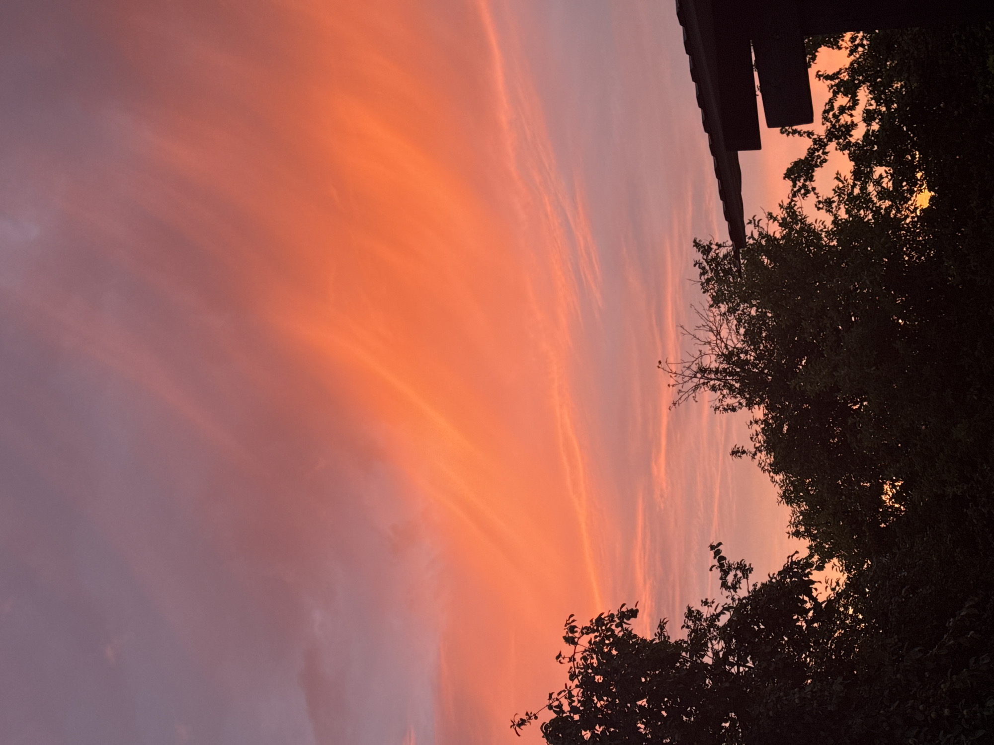 Summer solstice sunset and double rainbow, multiple angles