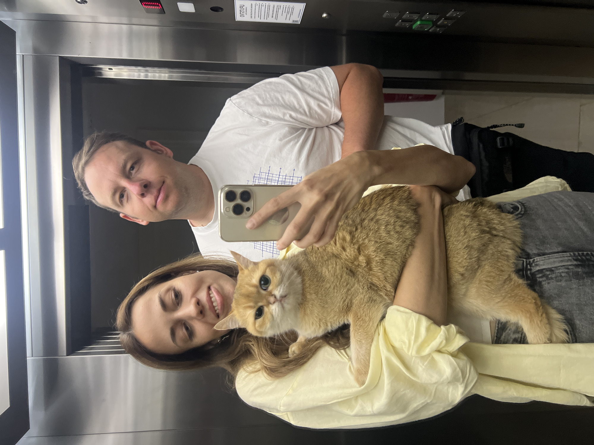 Couple Takes Elevator Selfie with Cat in Montenegro