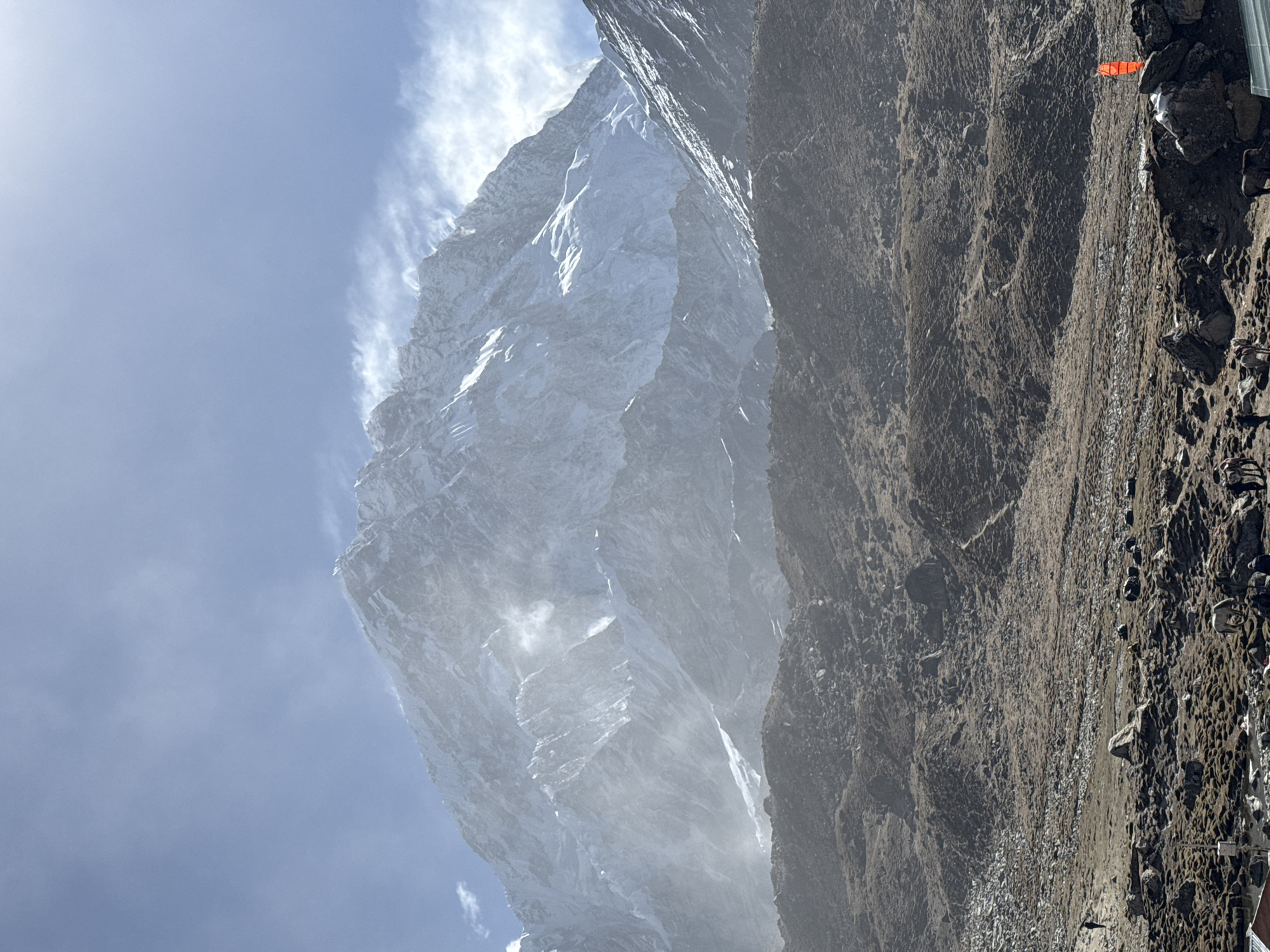 Mountain scenery documented near Khumjung, Nepal early morning