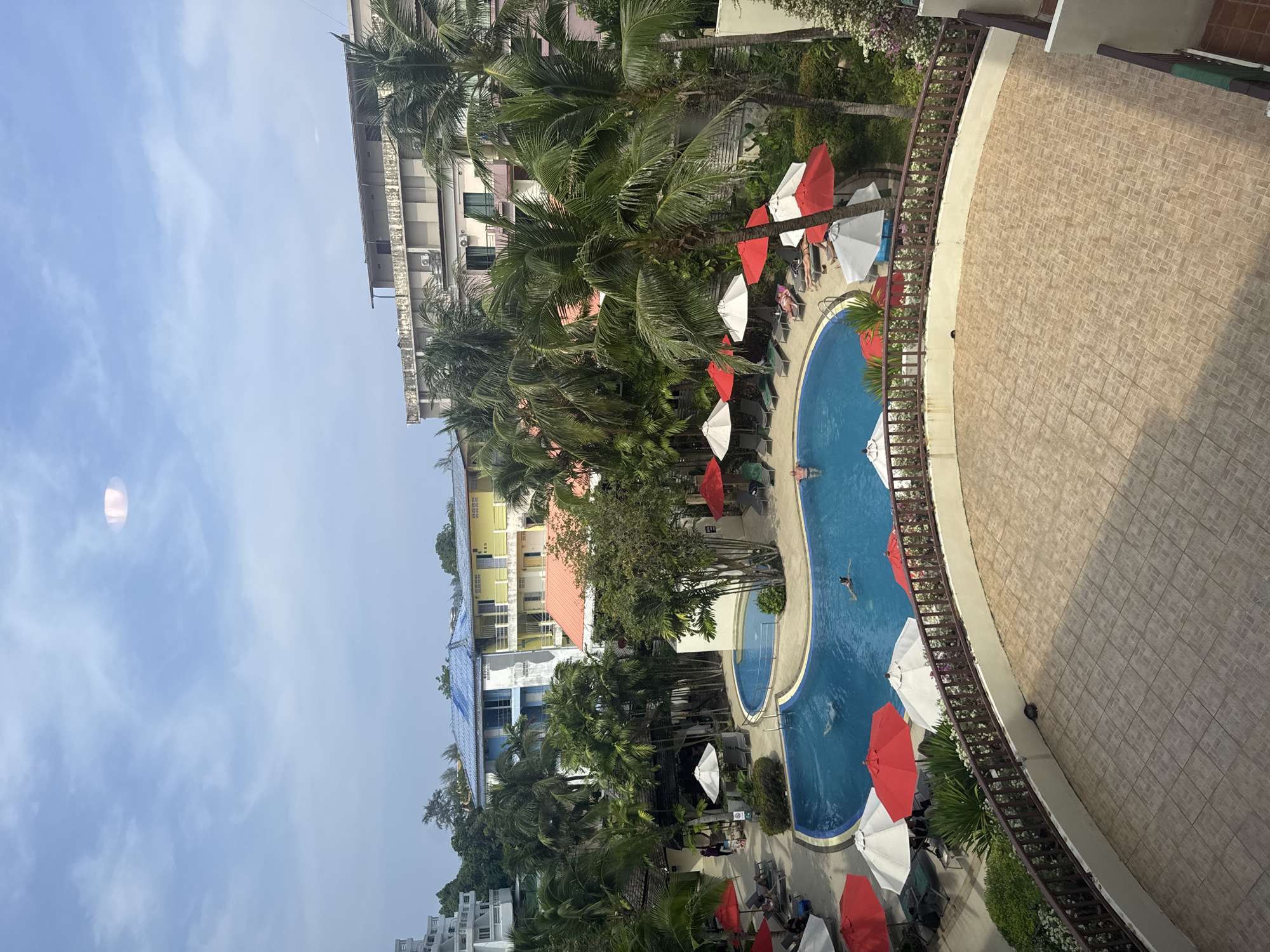 Early morning scenes captured at Patong resort pool area