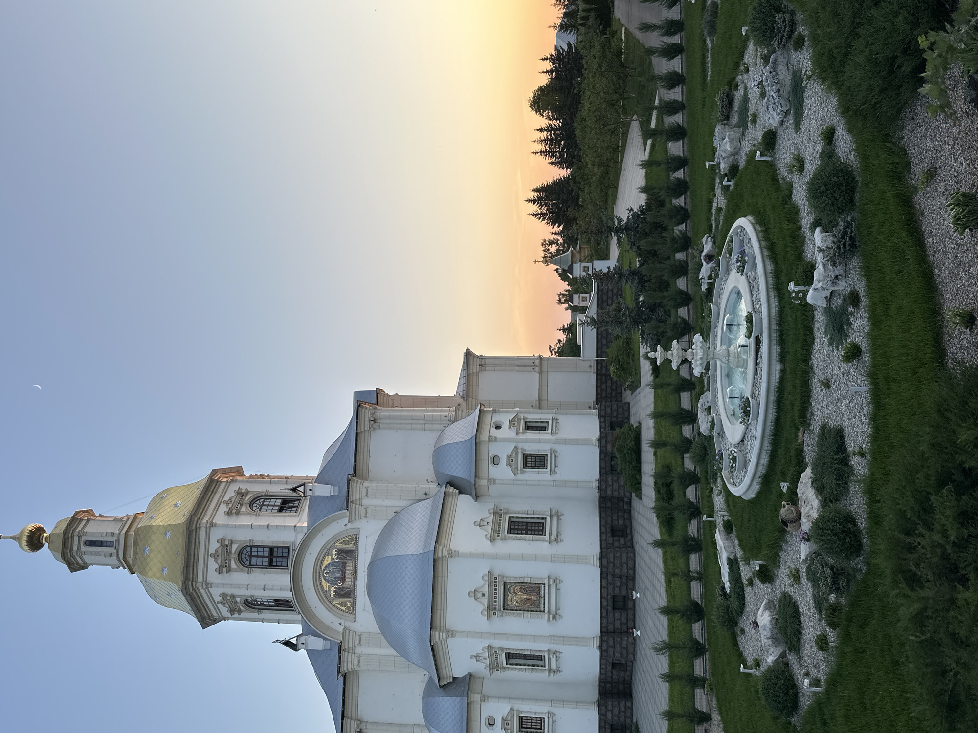 Visitor documents Russian Orthodox monastery complex in Diveyevo