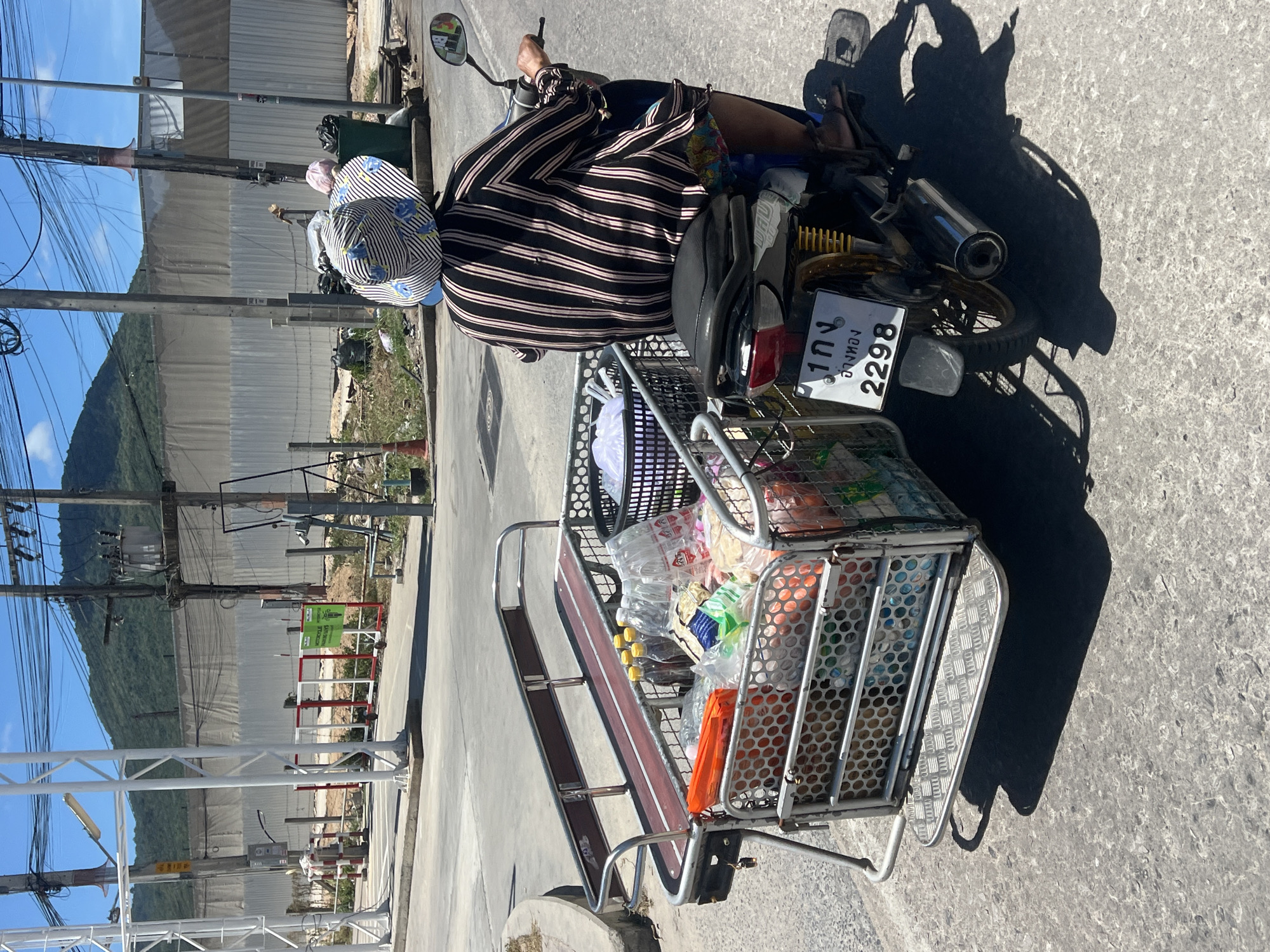 Grocery run by sidecar motorcycle on Koh Phangan