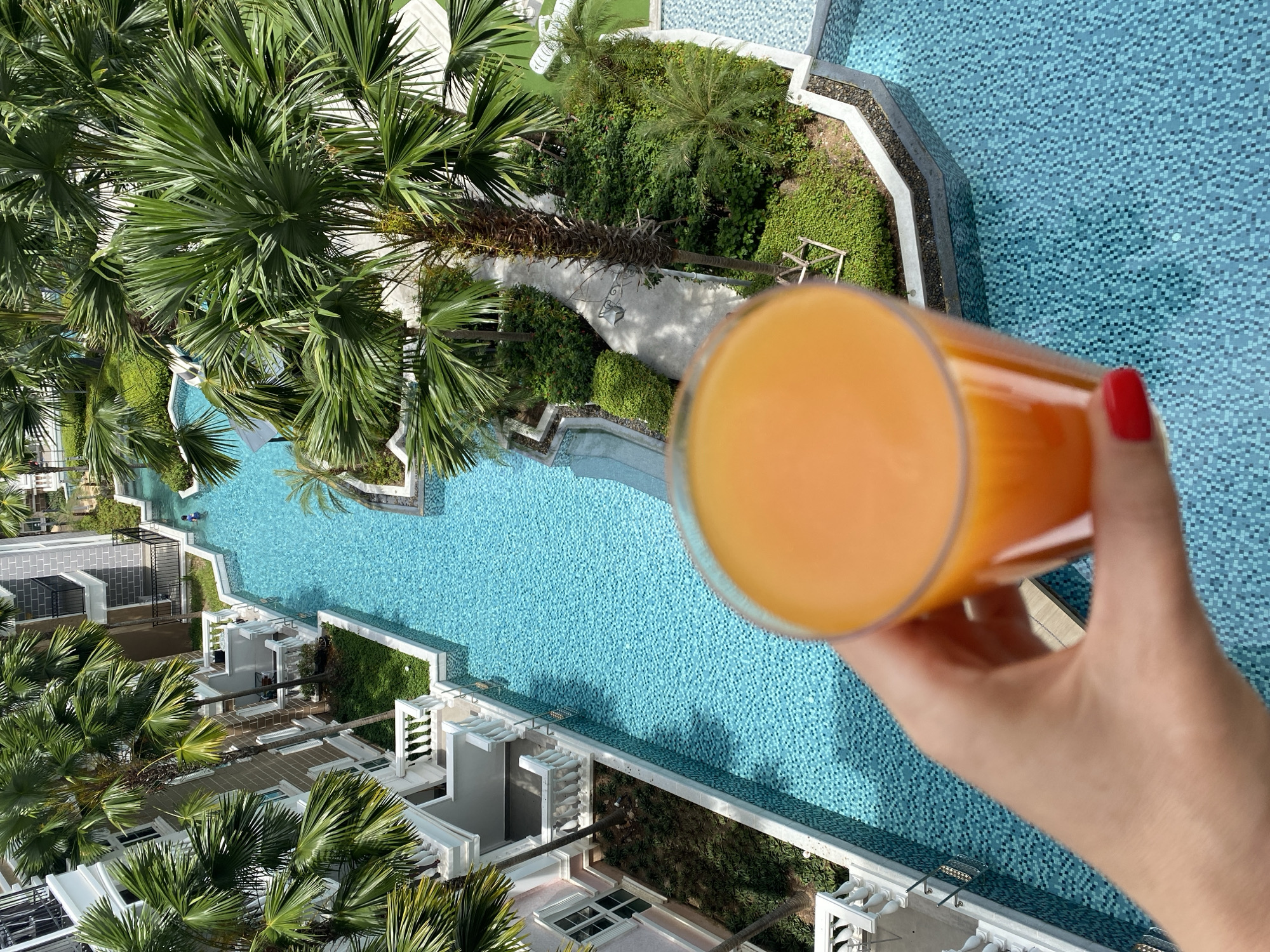 Poolside morning at a Pattaya resort near the Monaco complex