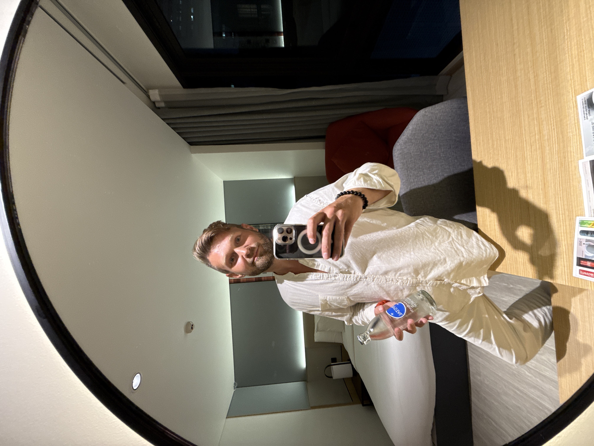 Hotel room selfies and Bangkok street scenes, one afternoon.