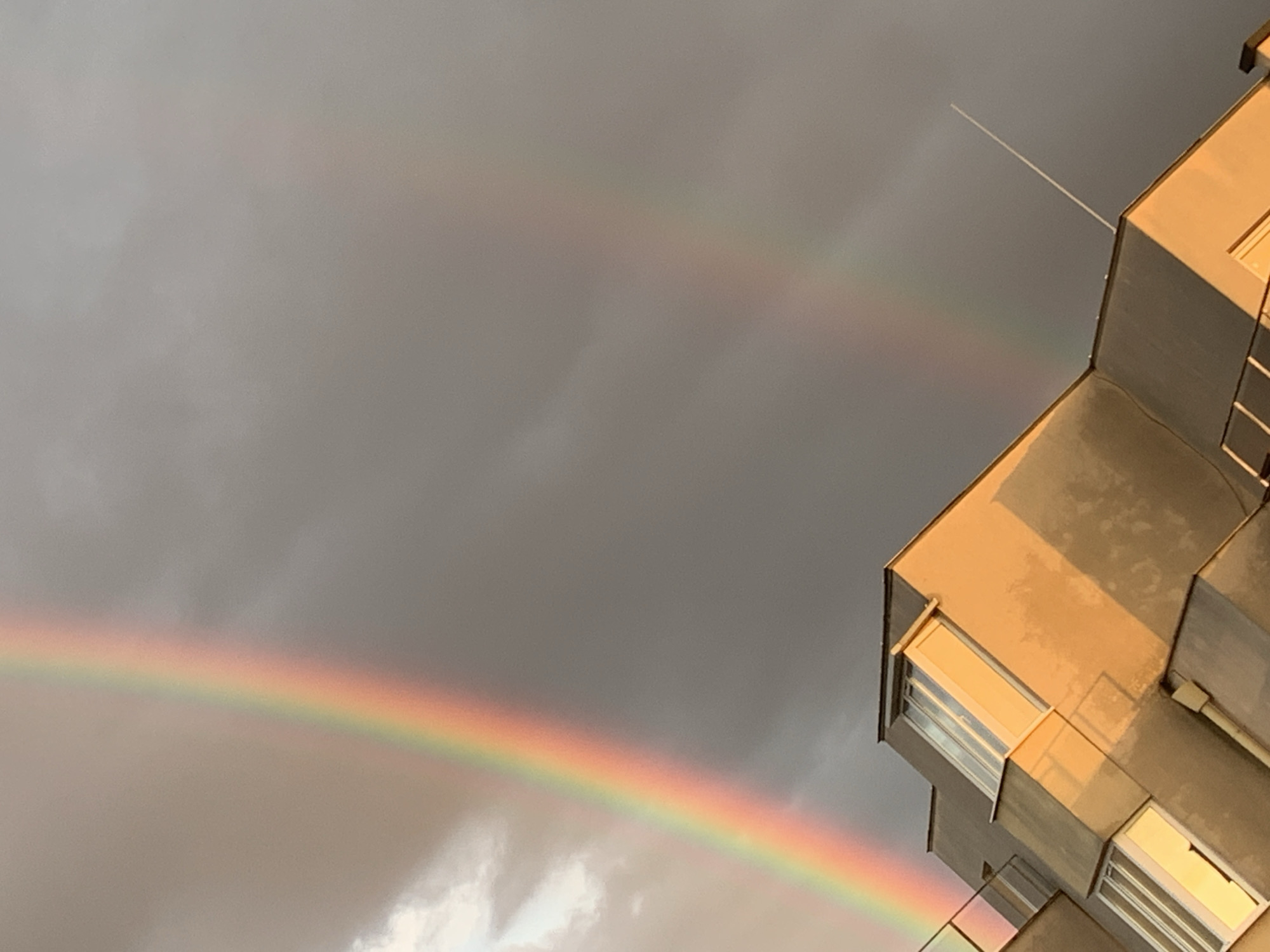 Double rainbow observed over Plovdiv, Bulgaria Saturday evening