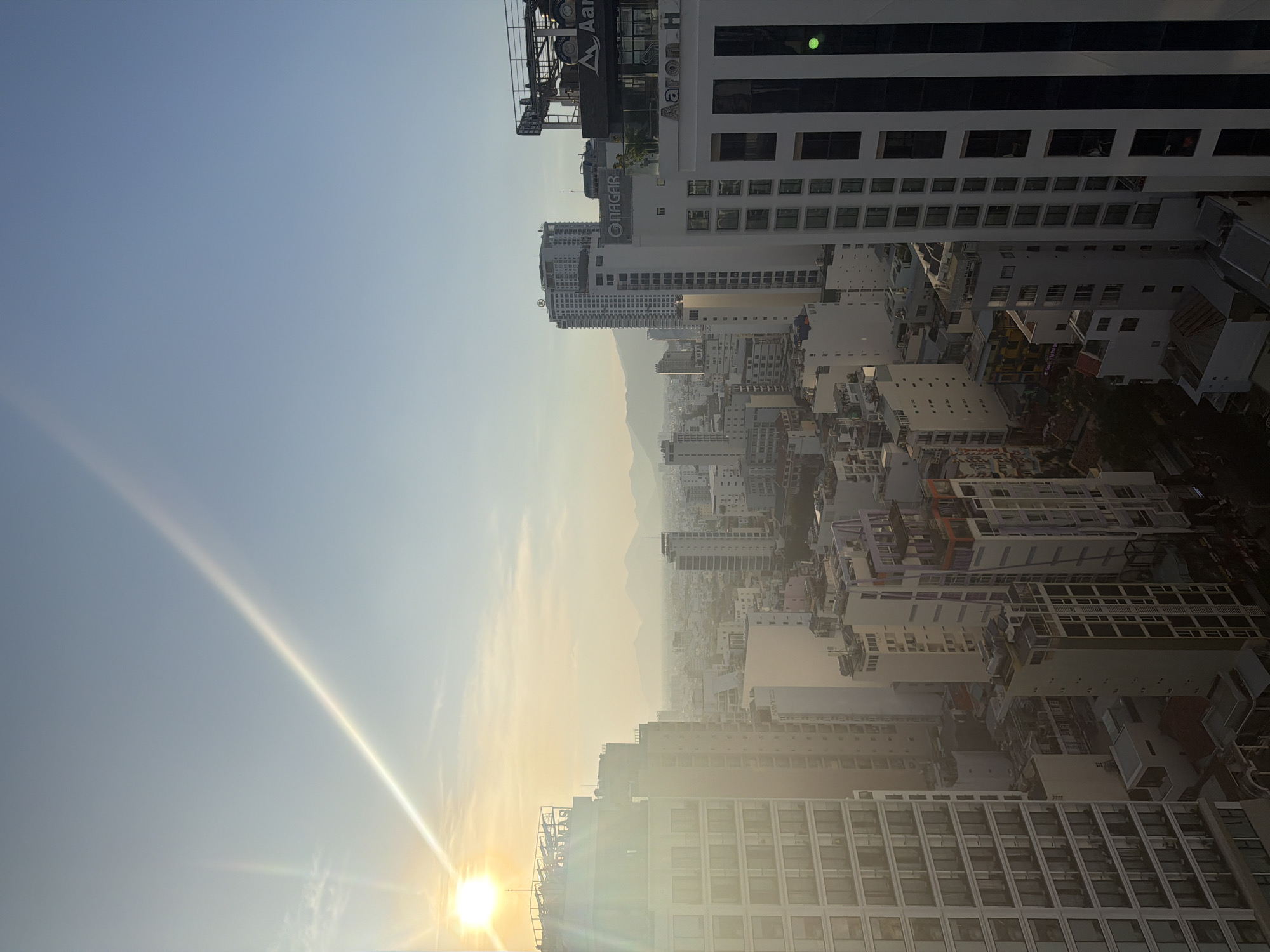 Panoramic sunrise or sunset view captured over Nha Trang Ward