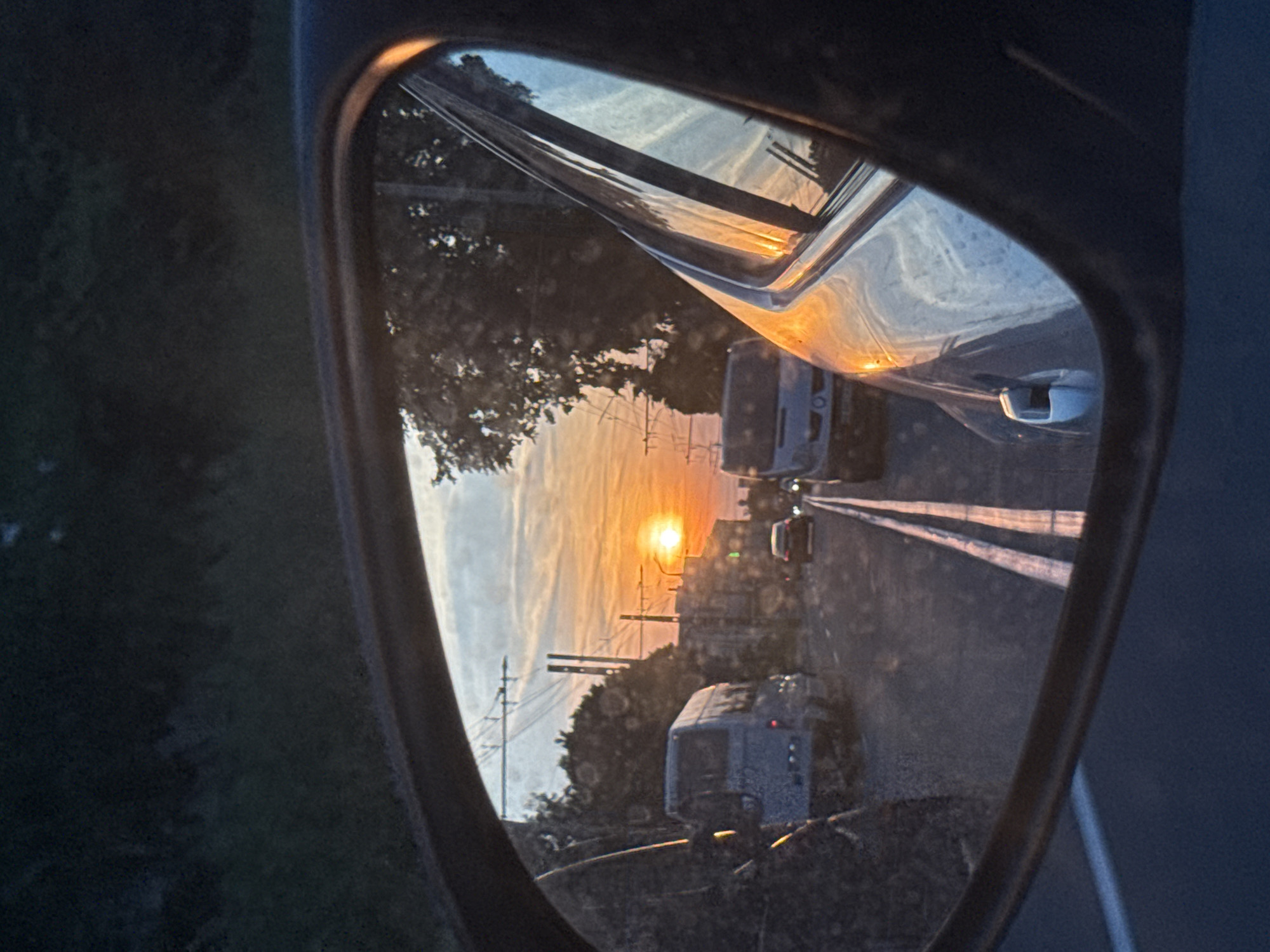 Vinnytsia sunset caught from the road, two angles