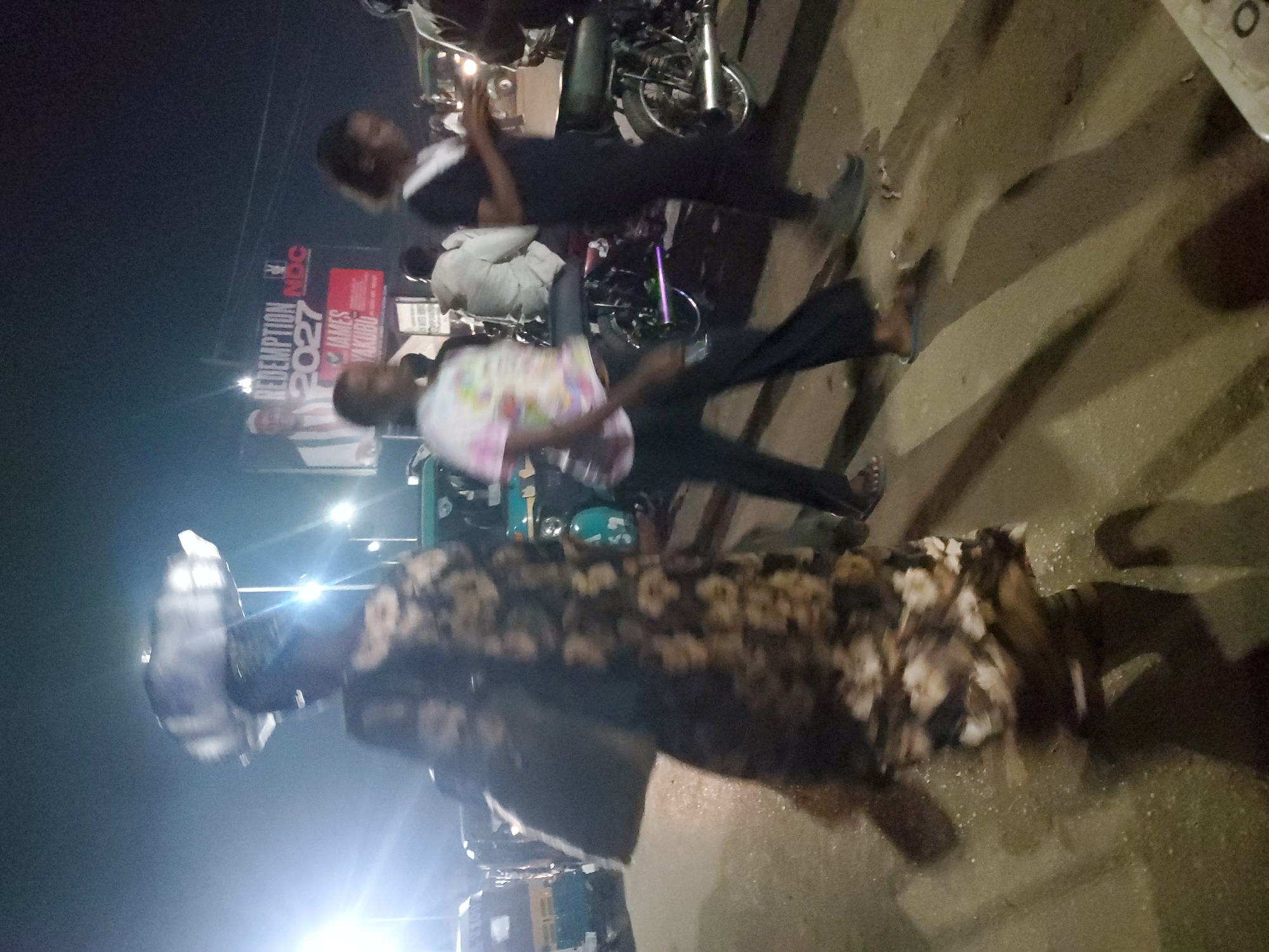 Evening street market activity in Gwong, Nigeria